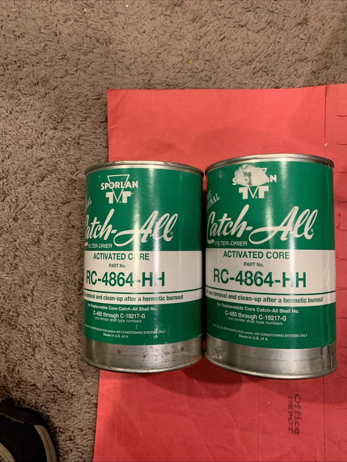 (LOT OF 2) Sporlan RC-4864-HH Activated Charcoal Burnout Filter Drier Nos