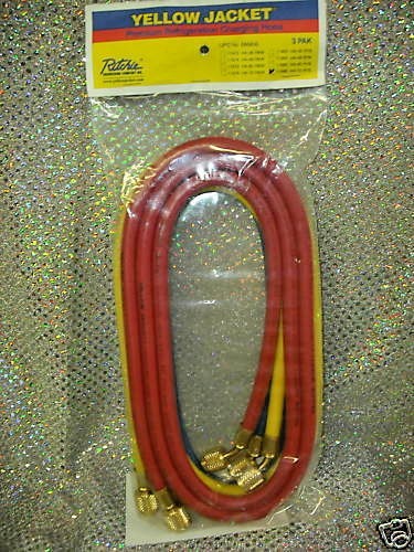 YELLOW JACKET, PLUS-II, Charging Hose Set 72″ Yellow, Blue & Red, Part# 21986