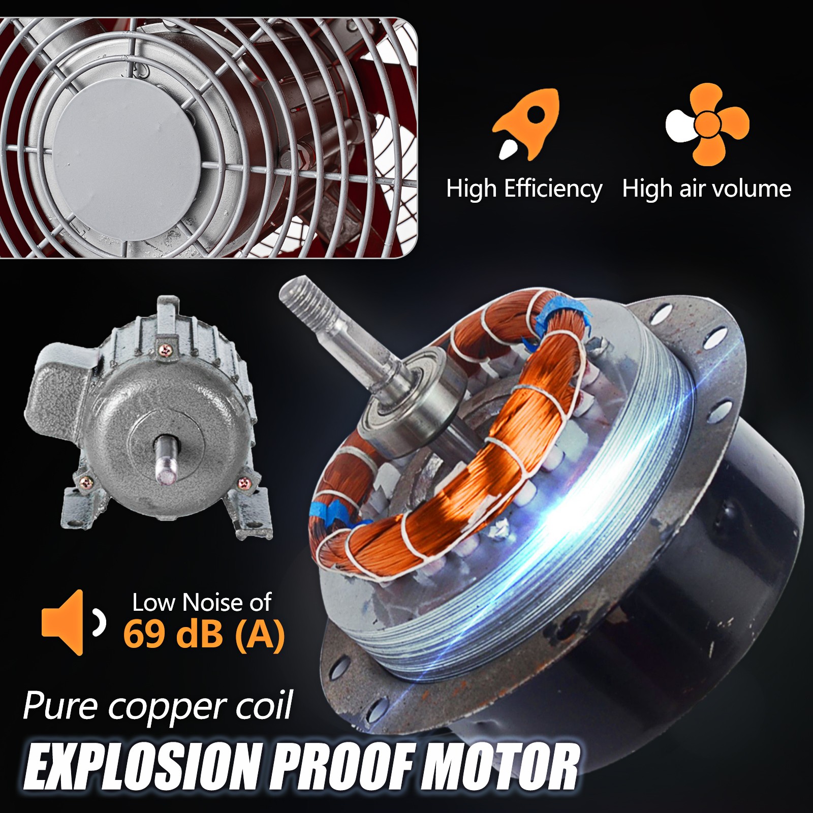 Explosion Proof Exhaust Fan 12″ Utility Blower Extractor w/ 25FT Ventilator Hose