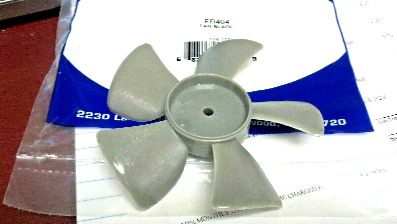 FAN BLADE, FB404, CELCON PLASTIC FAN BLADE, 3/16″, 4″, 5 BLADES, CCW ROTATION