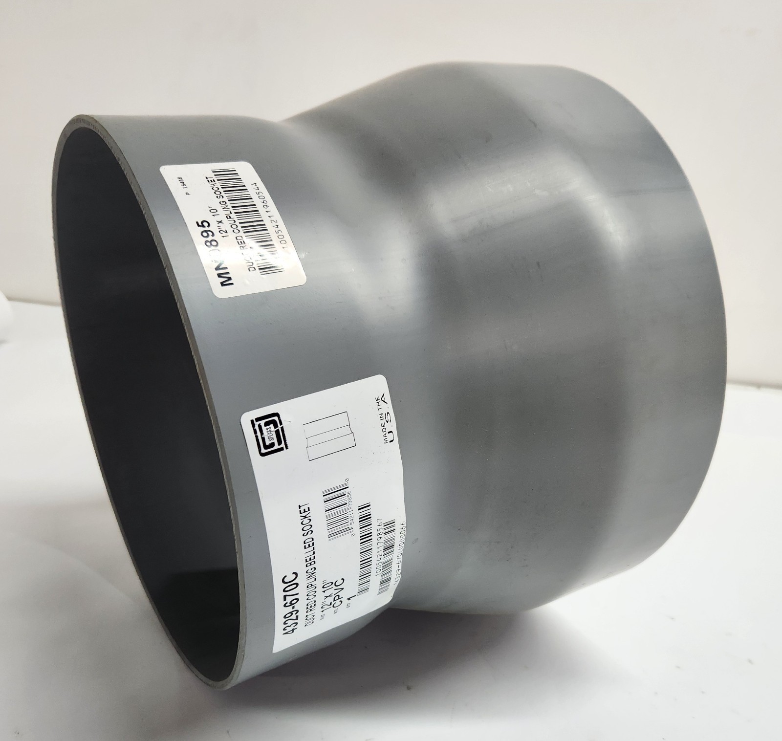 Spears 4329-670C 12″x10″ CPVC Exhaust Duct Reducer Coupling Belled Socket