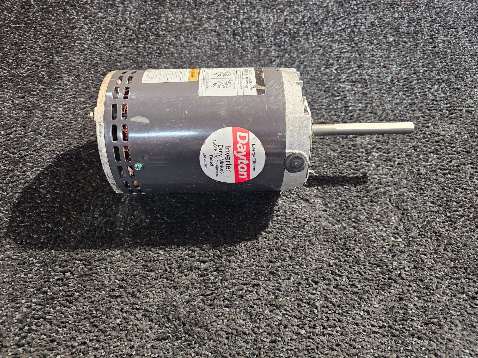 Dayton 24PR72 Condenser Fan Motor, 1 HP, 1140 rpm, 60 Hz 1 Speed, T-Stat 3 Phase