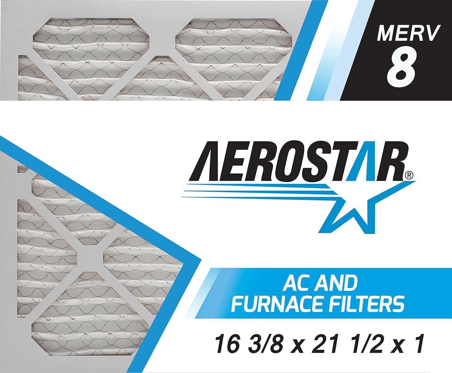 Aerostar 16.375×21.5×1 MERV 8 – 6 Count – High Efficiency Pleated HVAC,…