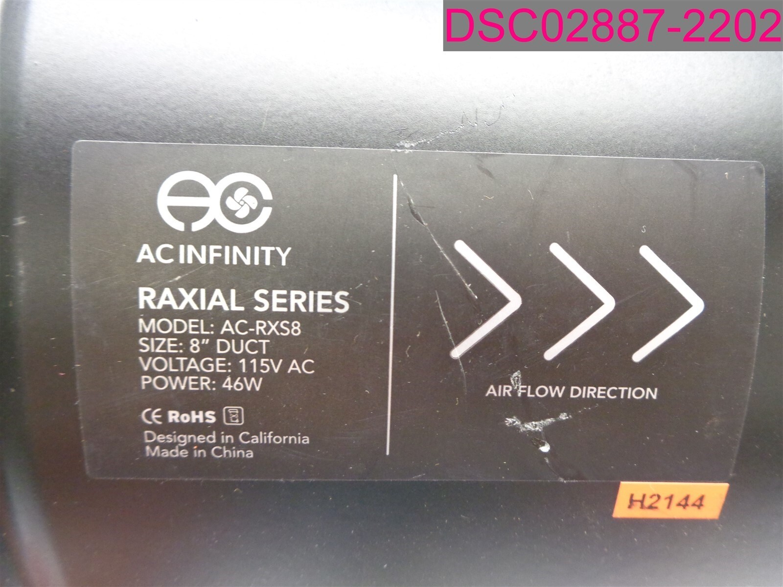Bent; AC Infinity Raxial Series Booster Fact Duct 8″ AC-RXS8 w/ Speed Controller