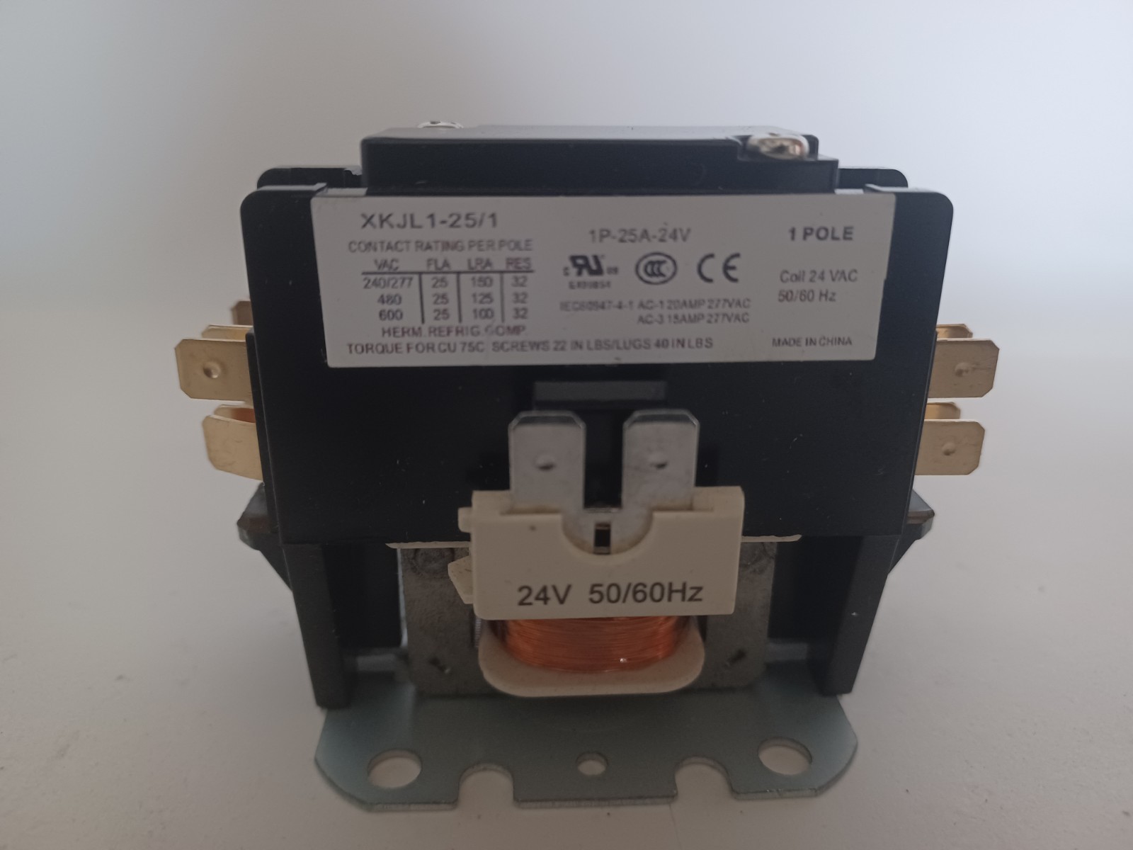 CORALVOLT 1-Pole 25A Definite Purpose HVAC Contactor 24V Coil