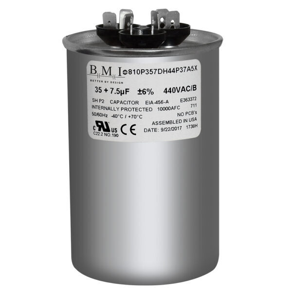 35/7.5 uf MFD 370 – 440 VAC Capacitor replaces GE Genteq Capcom C33575R C43575R