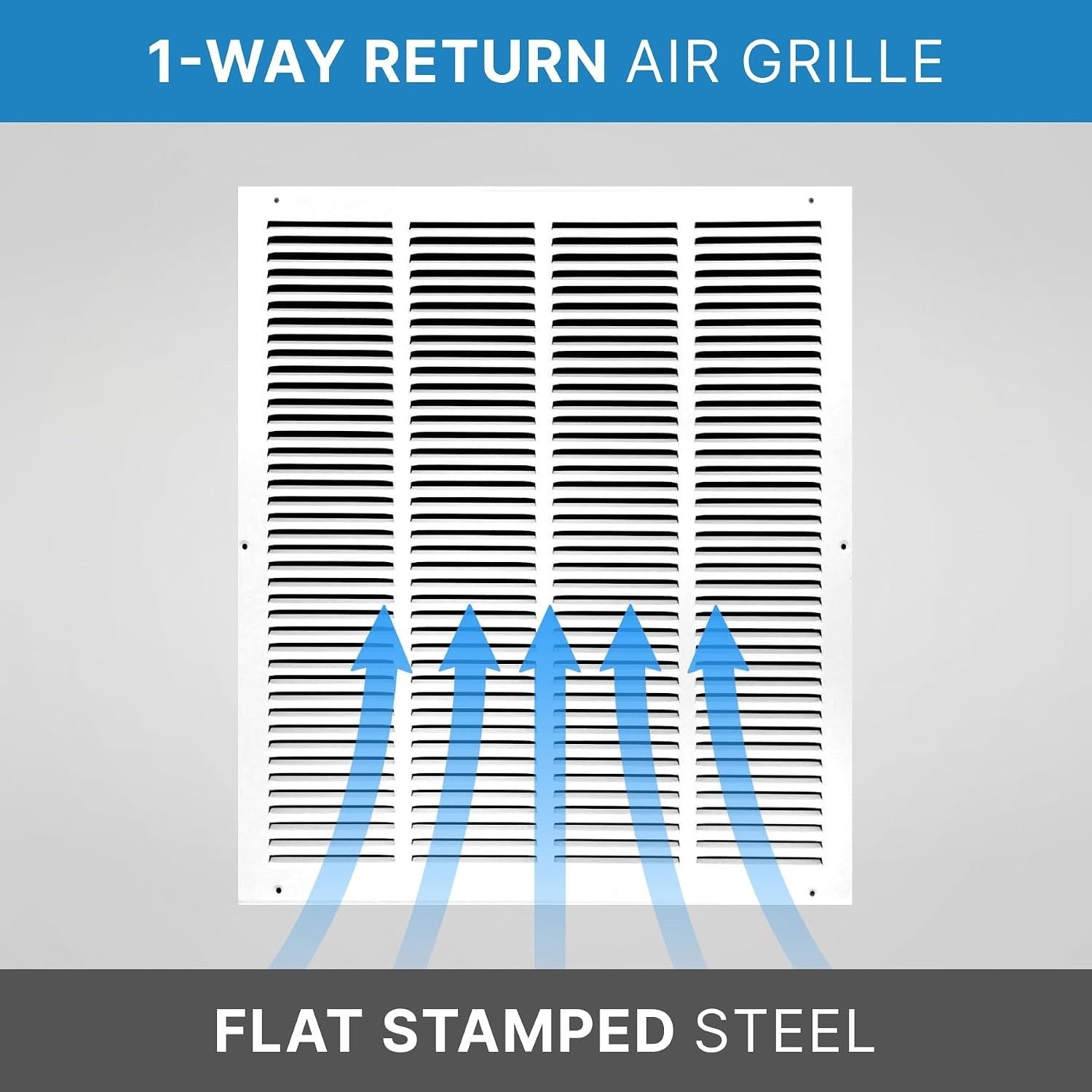 HVAC Premium 16” x 20” [Duct Opening] Flat Stamped Steel Return Air Grille