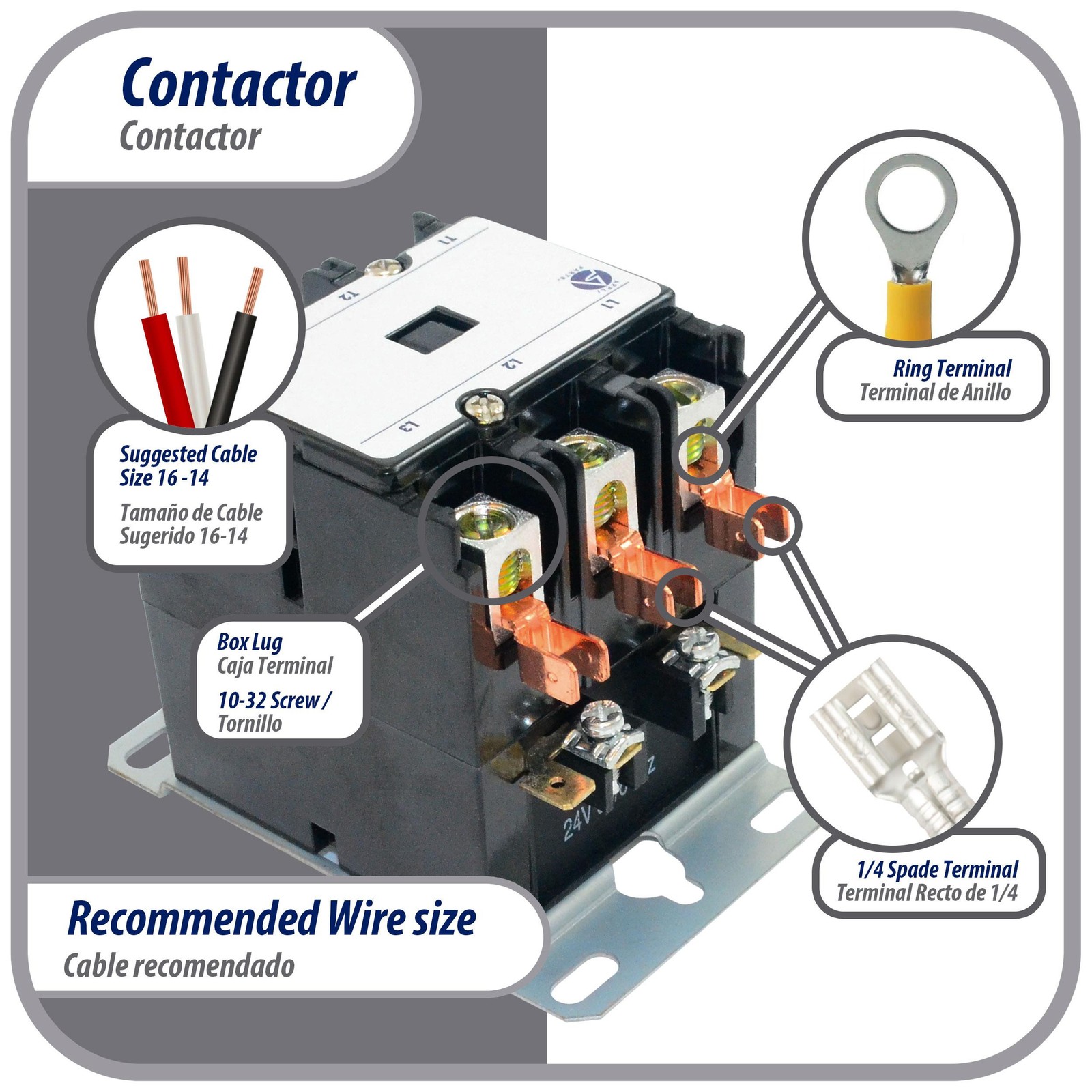 Appli Parts APAC-330120 Heavy Duty 3 Poles Contactor 30 Amp 120 Volts Coil Repla