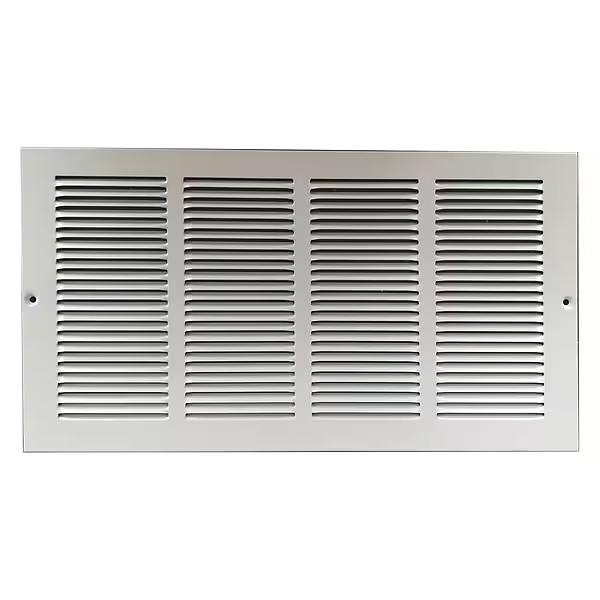 Ceiling/Wall Return Air Grille, 16 in W x 8 in H Opening, White, One-Way