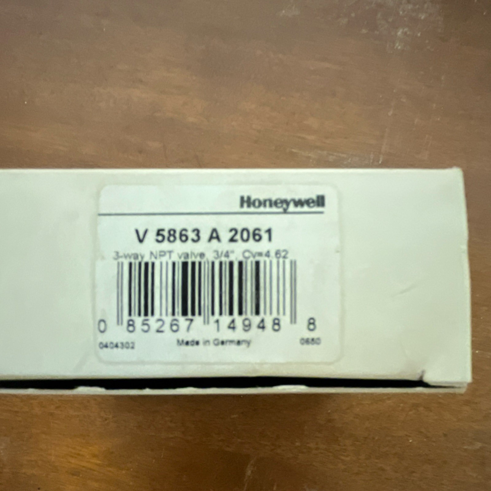 Honeywell V5863A2061 3-way NPT Valve Brass 3/4 in Cv4.62 Made in Germany