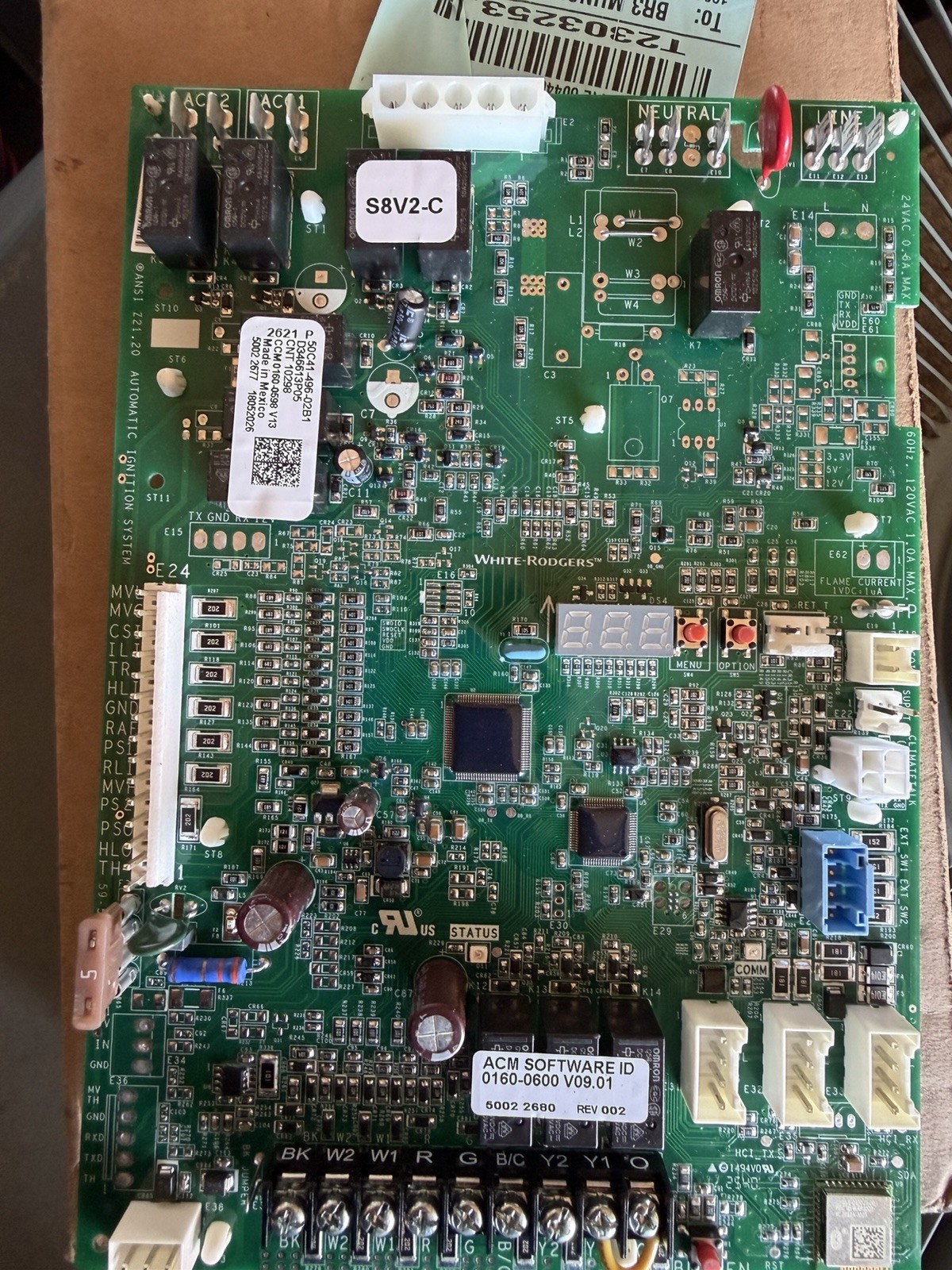 Copeland Integrated Fan Control Board 120VAC CNT 10298 50C41-496-02