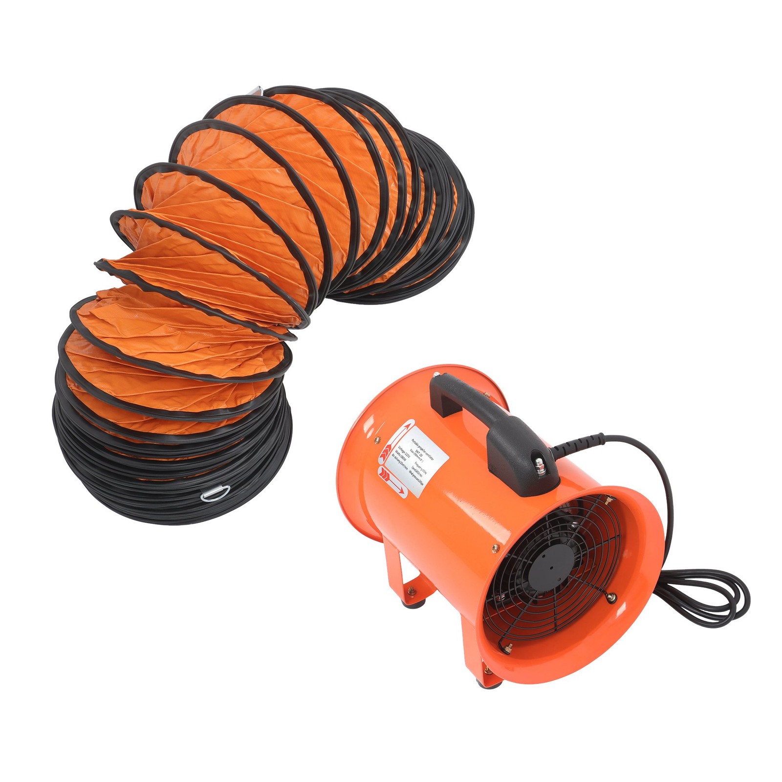 8 Inch Portable Air Mover Blower Fan 900CFM 180W 3450RPM with 33FT Duct Hose