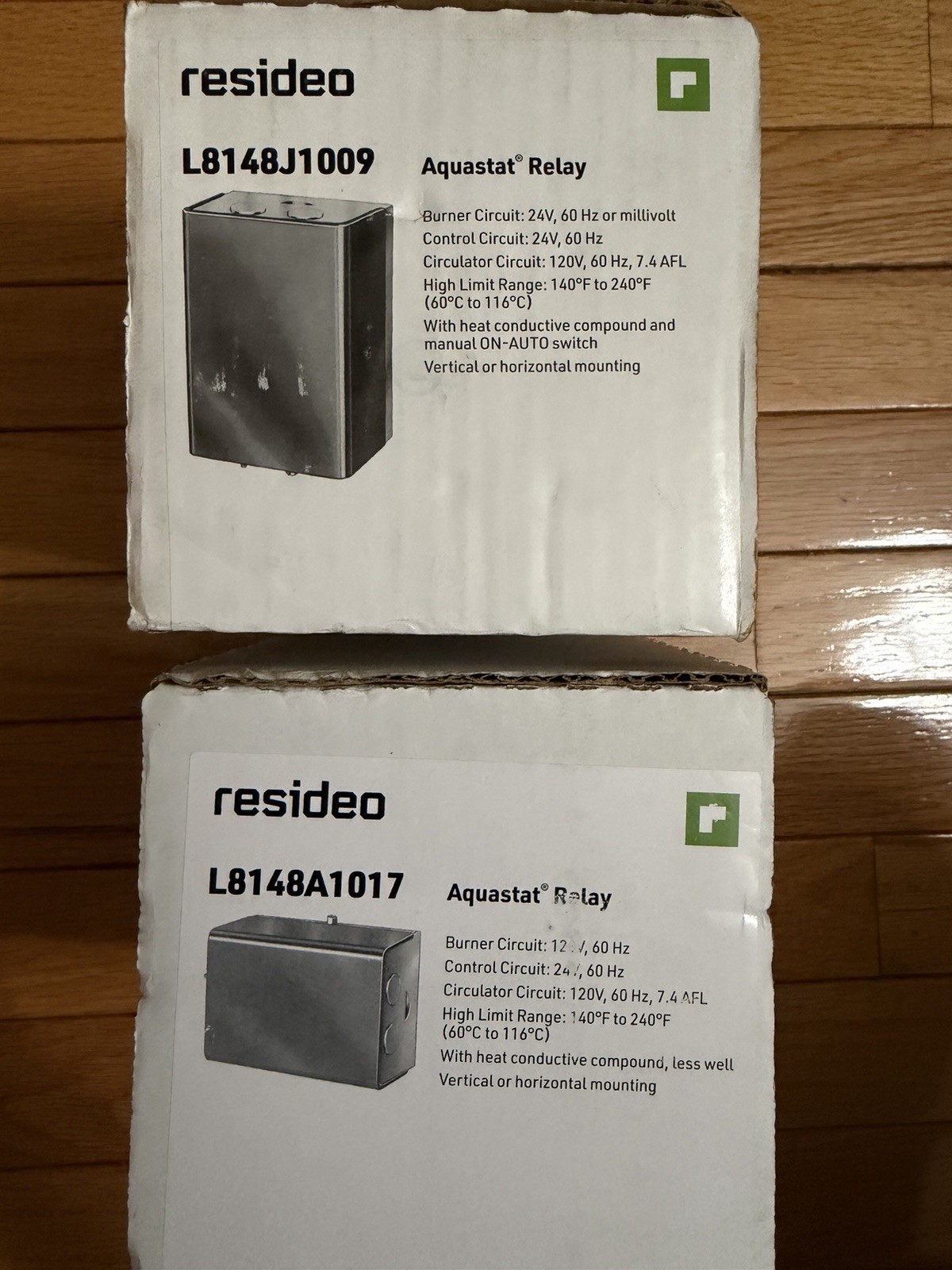 RESIDEO AQUASTAT RELAY: (1) L8148J1009 & (1) L8148A1017