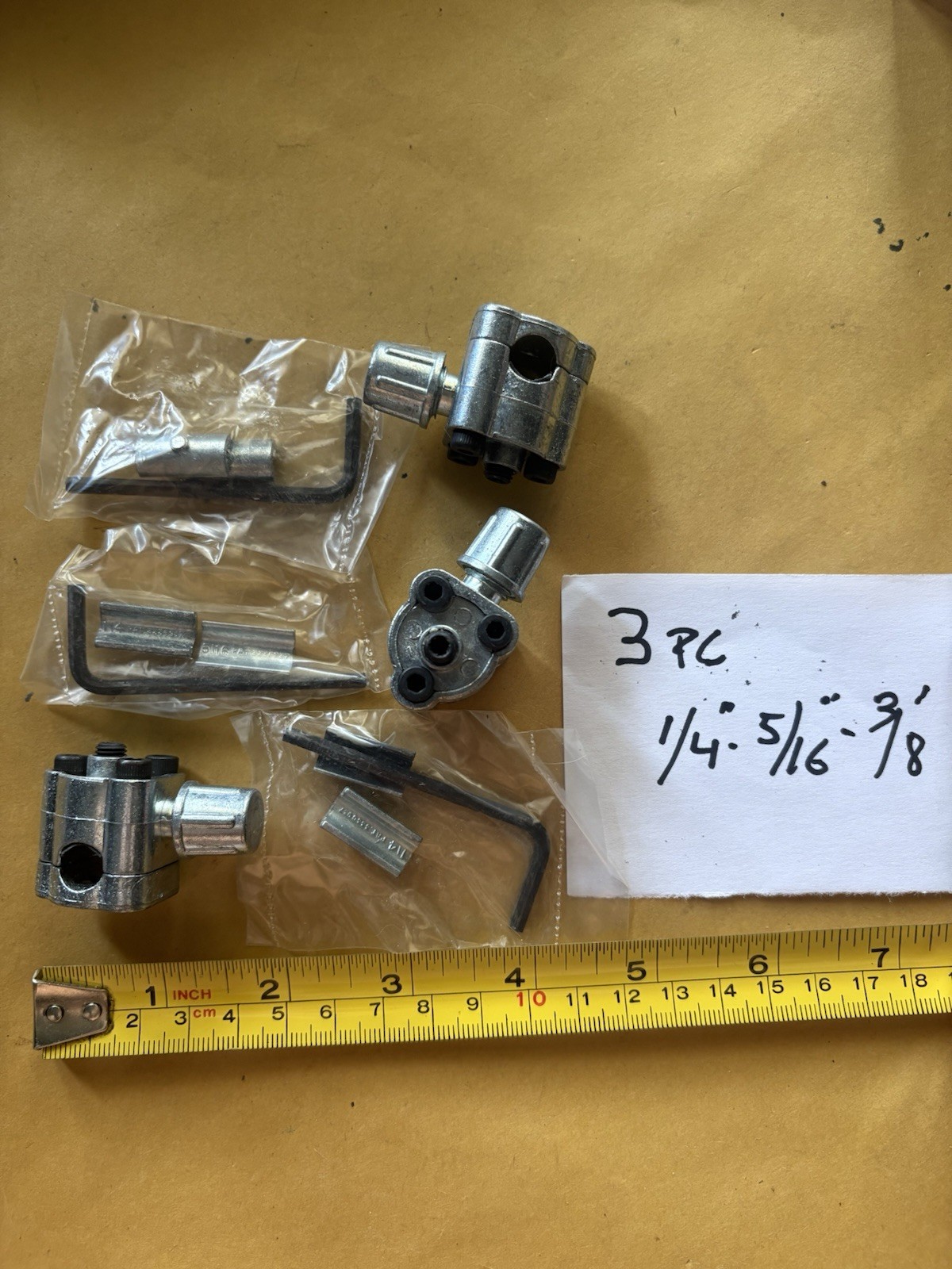 3 Pc Bullet Piercing Valve Line 1/4”-5/16”-3/8” Tubing Tap Valve Kit HVAC Nos
