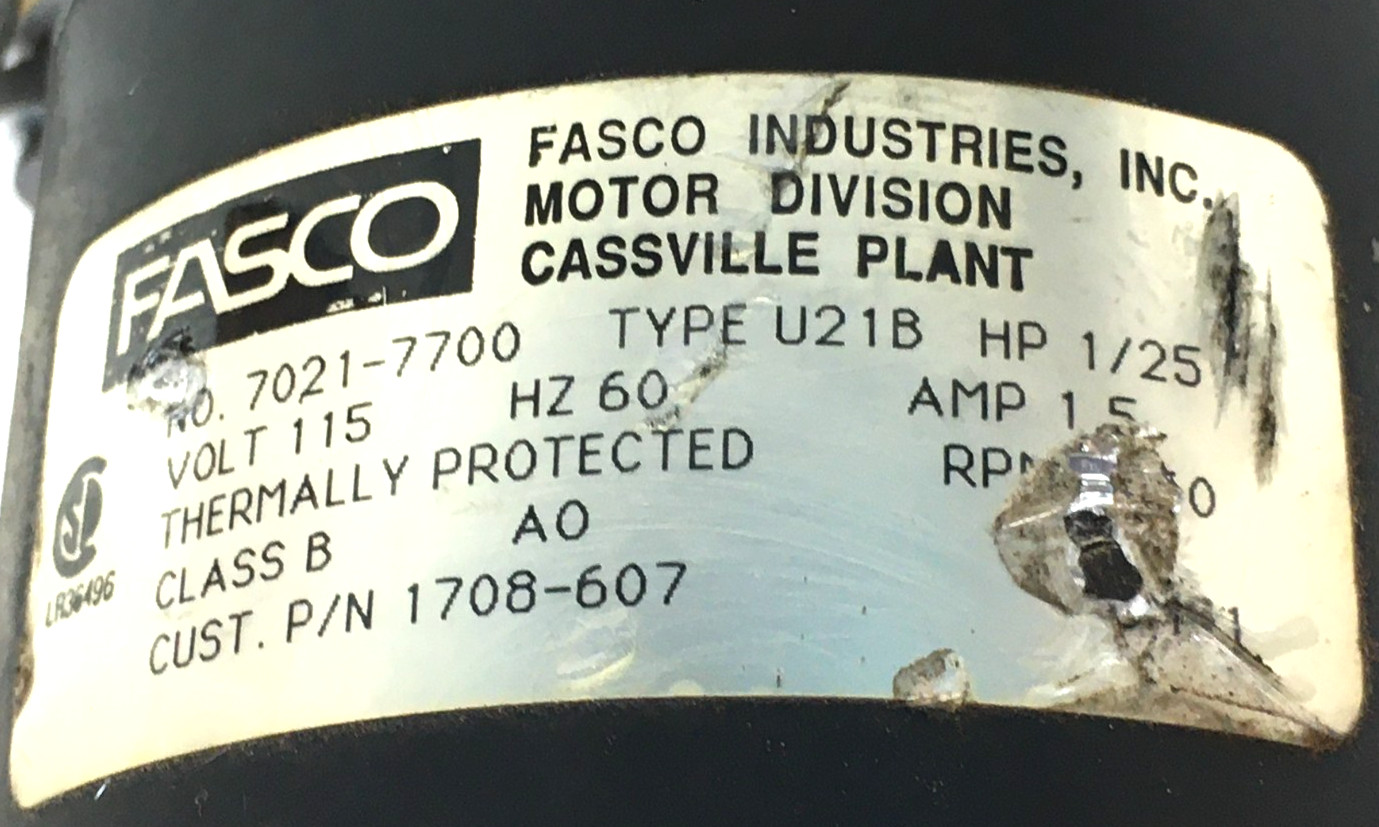 FASCO 7021-7700 1708-607 Draft Inducer Blower Motor Assembly used #MK118