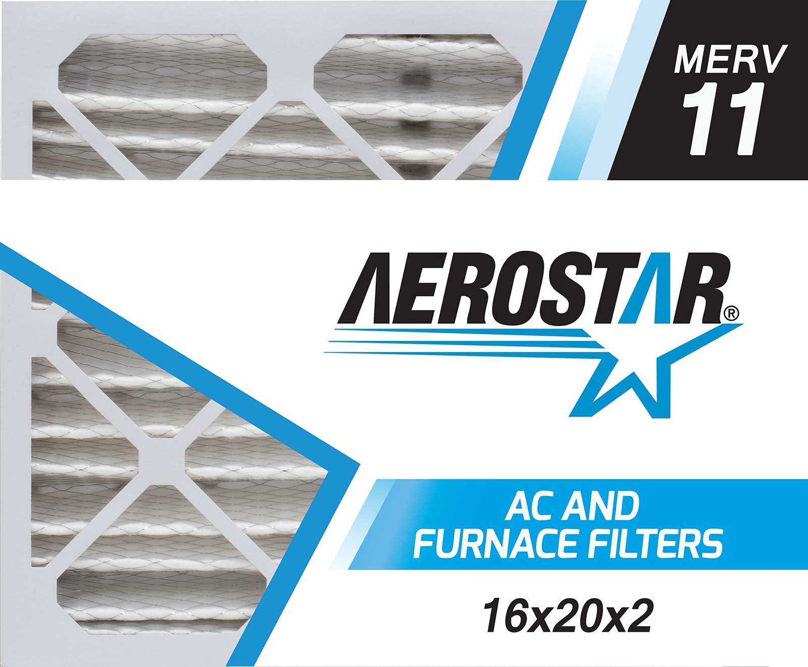 Aerostar 16x20x2 MERV 11 – 6 Count – Pleated 19.5″ x 16″ x 1.8″, 11