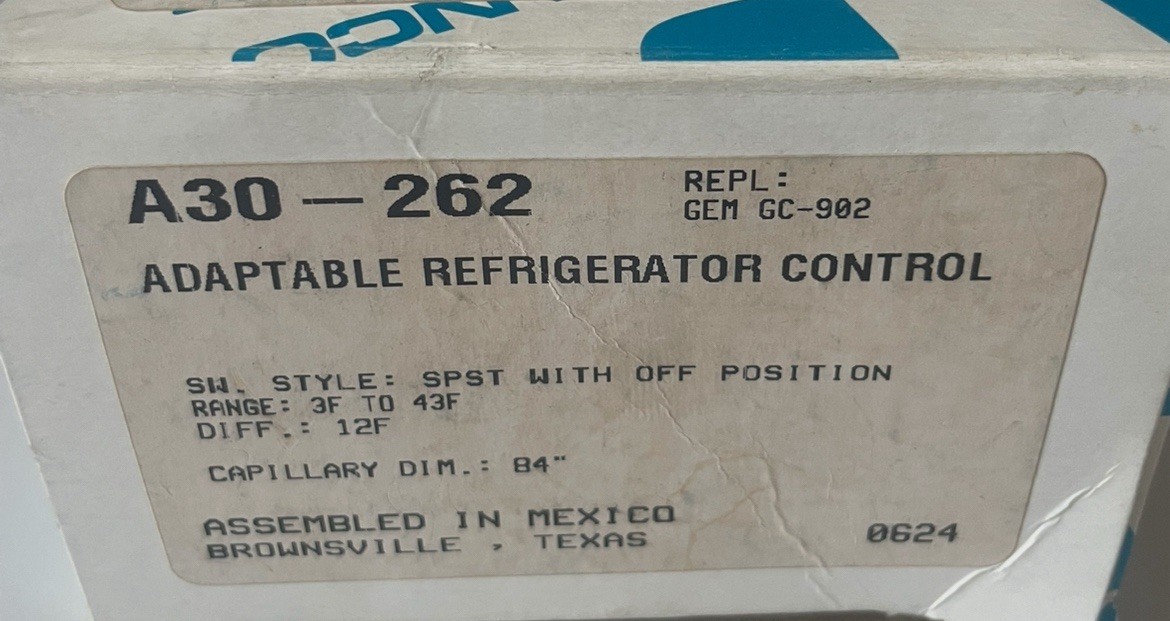 A30-262 | COMMERCIAL COLD CONTROL A30-262 RANCO COLD CONTR | RANCO / ROBERTSHAW