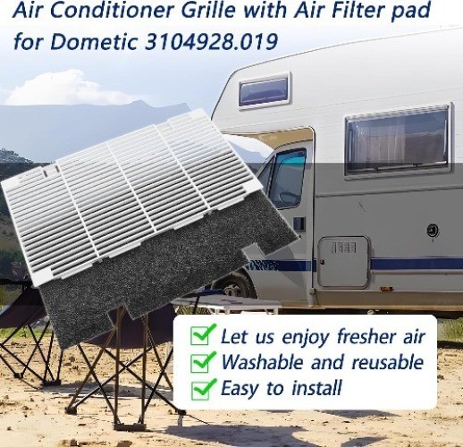 RV A/C Vent Cover for AC Cover Replacement, RV Air C Size: 1 Grille + 1 Filter