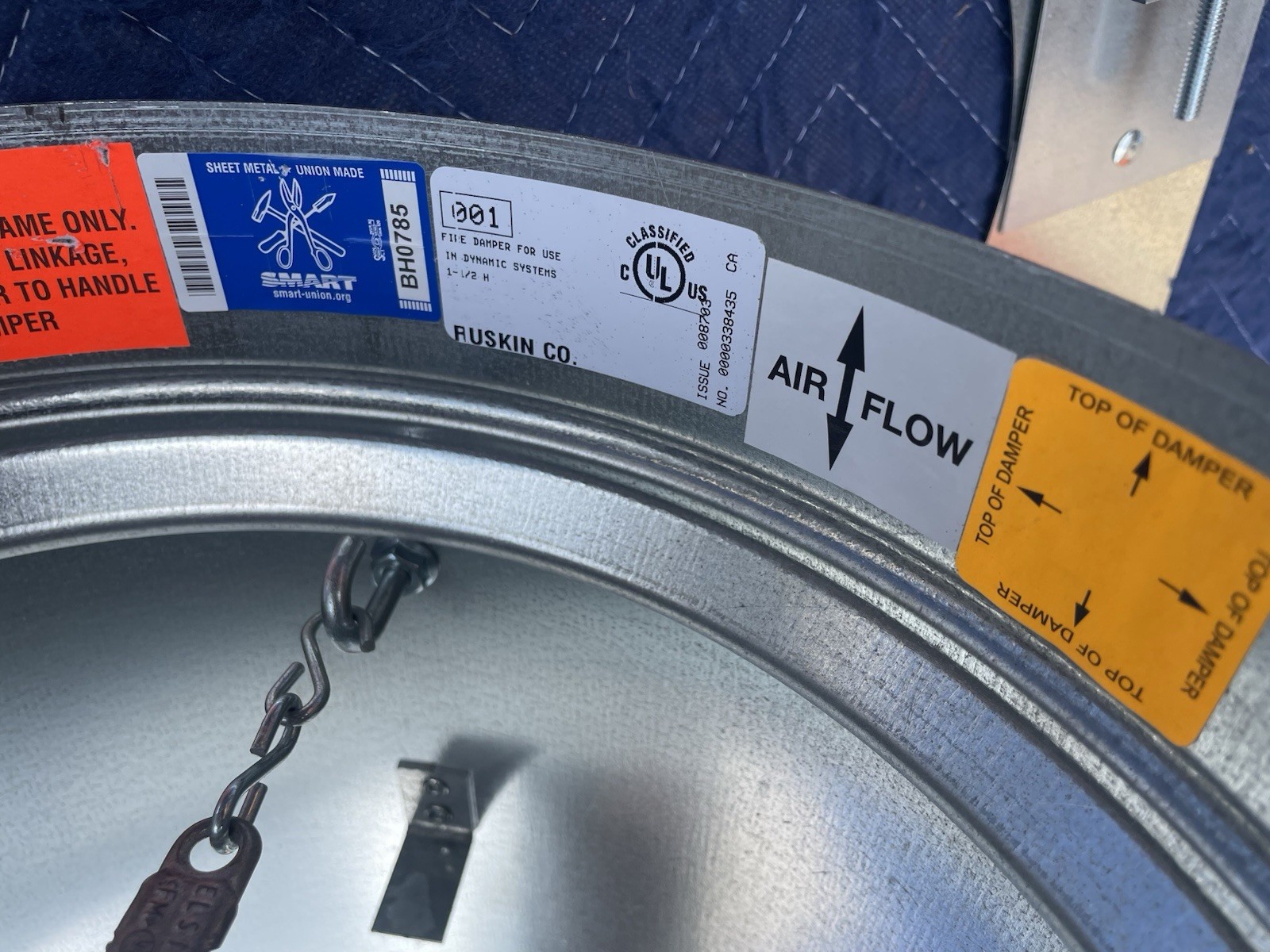 Ruskin FDR25 Galvanized Steel 12” Round Fire Damper – Dynamic Systems – New