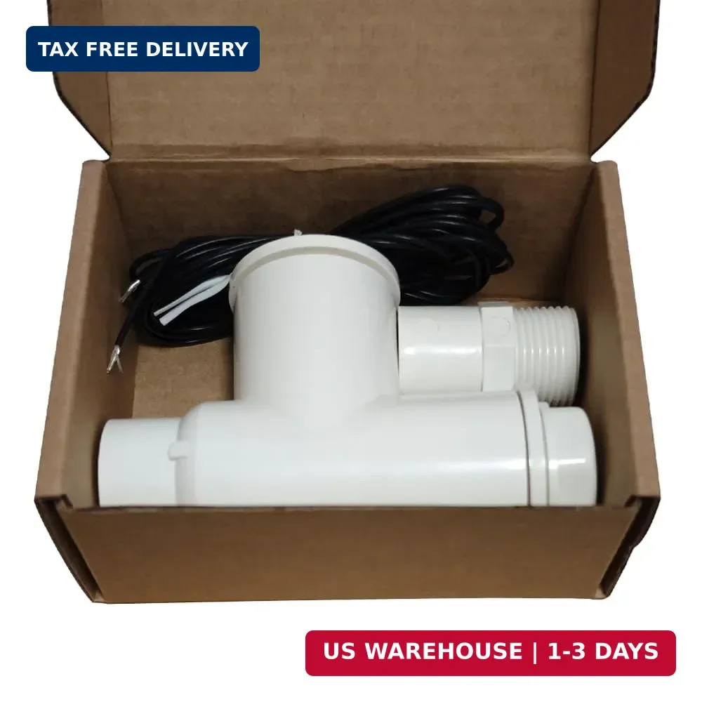 SS1 Float Switch for HVAC Condensate Overflow Safety Sensor White PVC with 3/4 t