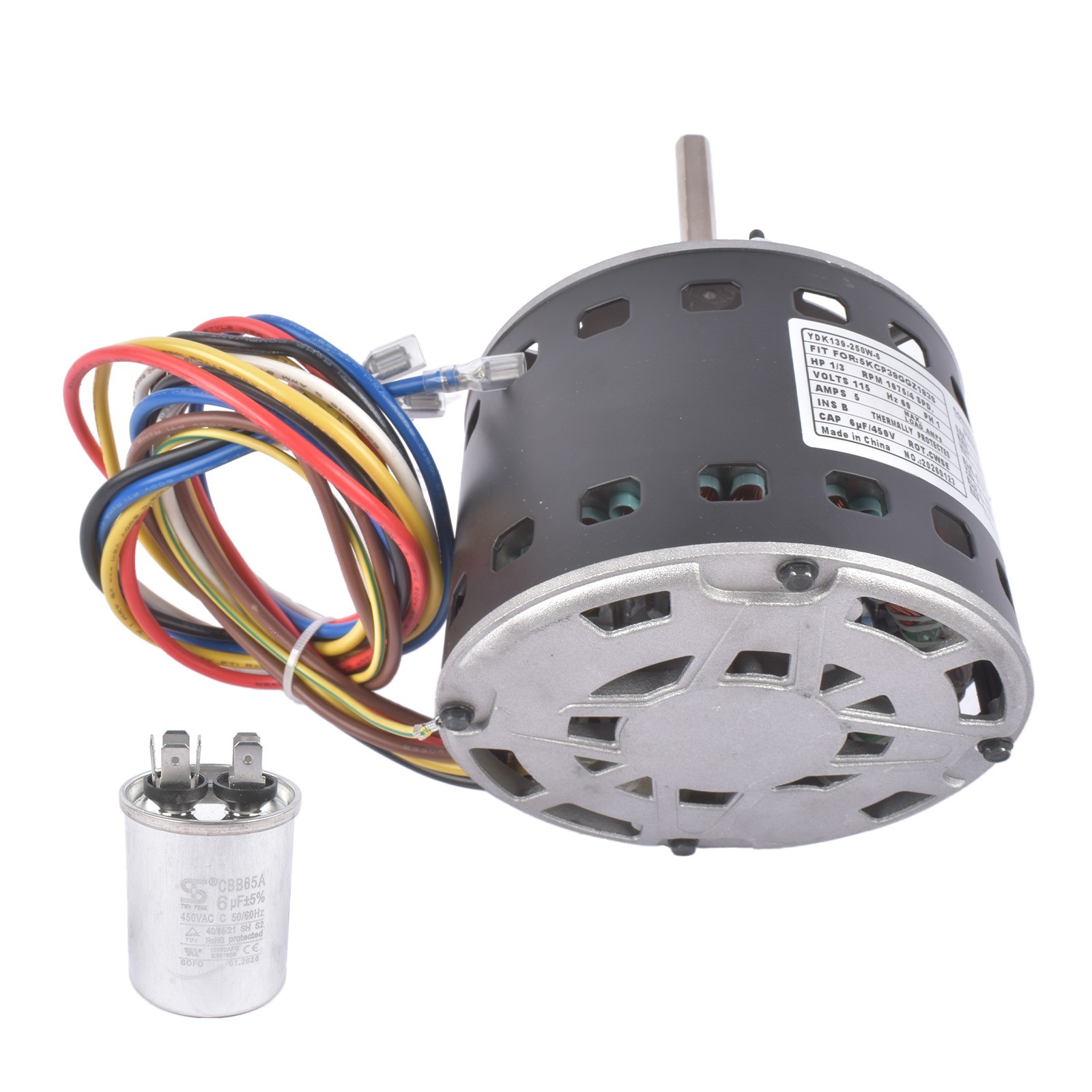1/3 HP HVAC Blower Motor 5.2 Amps 115V 60Hz with 5 MFD Capacitor for HC41AE117A