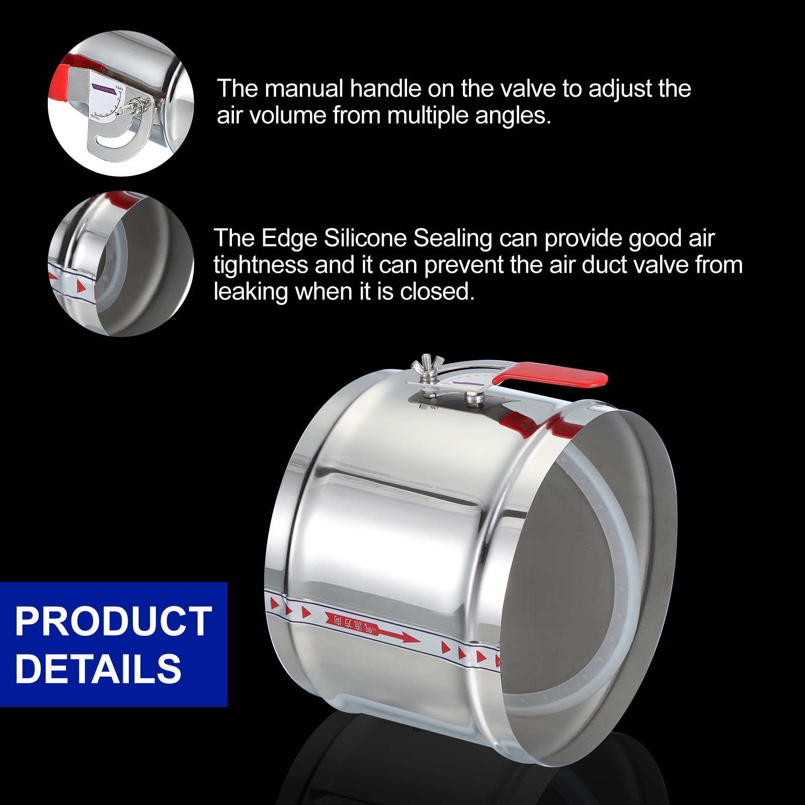 HVAC Duct Manual Volume Backdraft Damper 12″ Airflow Ducting Branch Vent