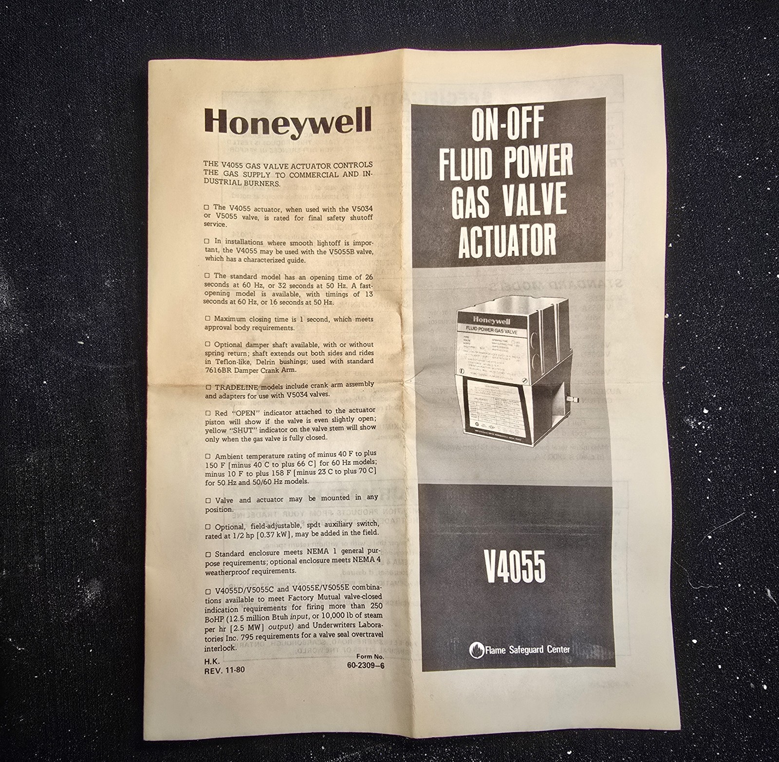 HONEYWELL V4055A 1064 Industrial Fluid Power Gas Valve Actuator (NOS)