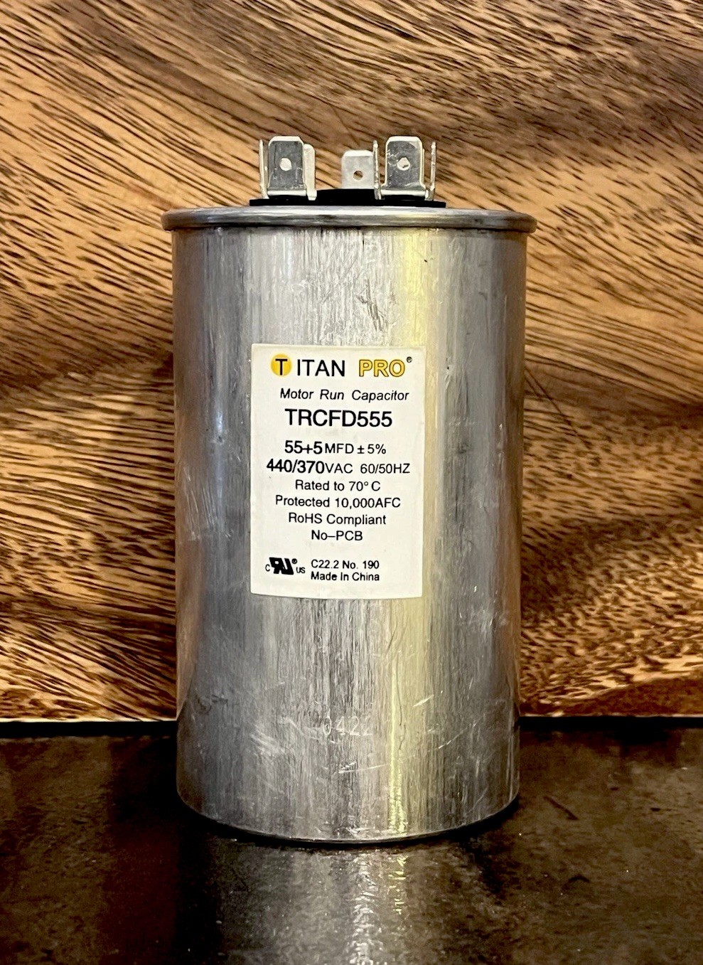 TITANPRO TRCFD555 HVAC ROUND DUAL MOTOR RUN CAPACITOR 55/5 MFD/UF 440/370 Volts