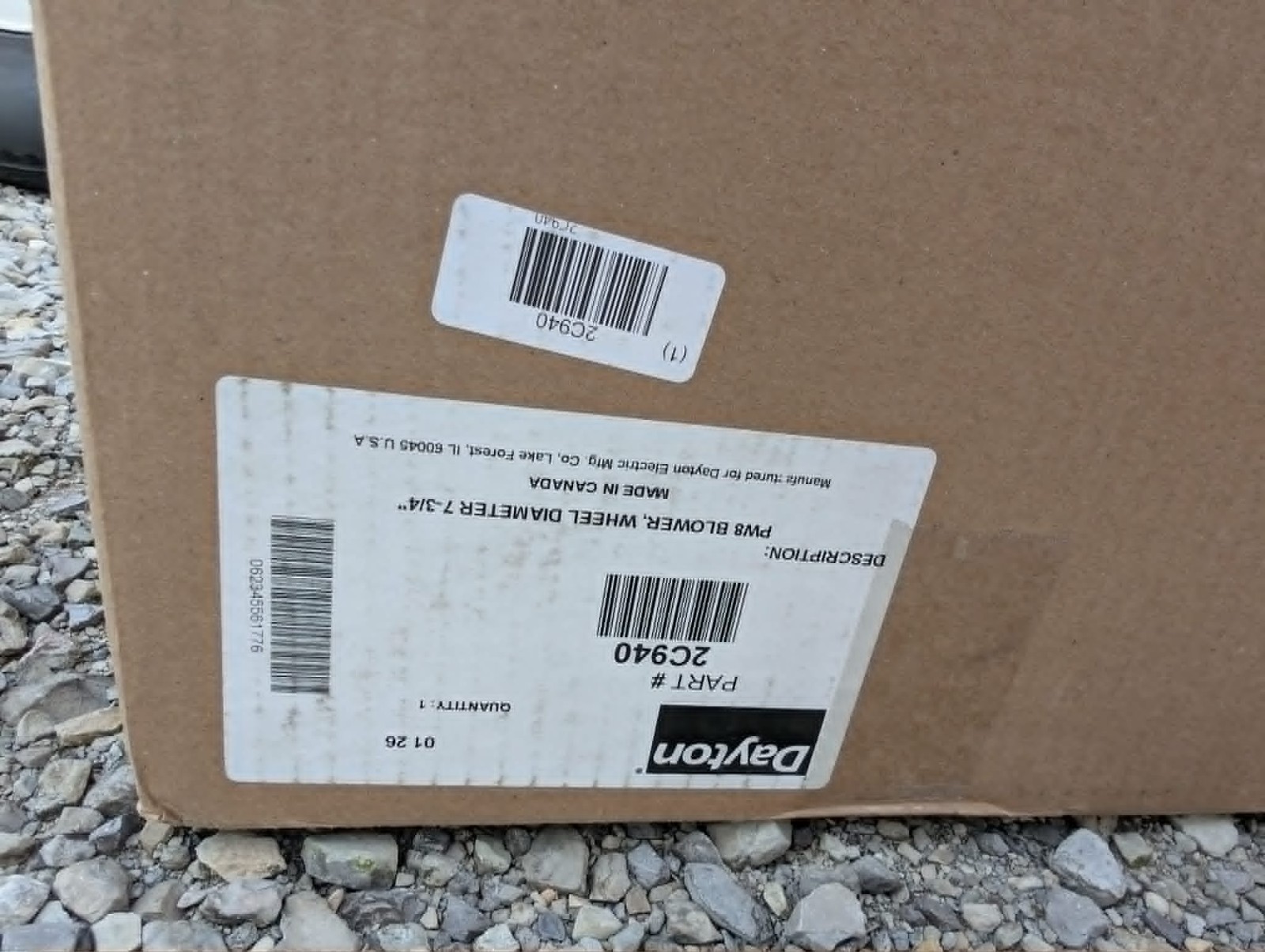 Dayton 2C940 7-3/4 In Wheel Dia 252 Max CFM High Pressure Blower w/out Motor