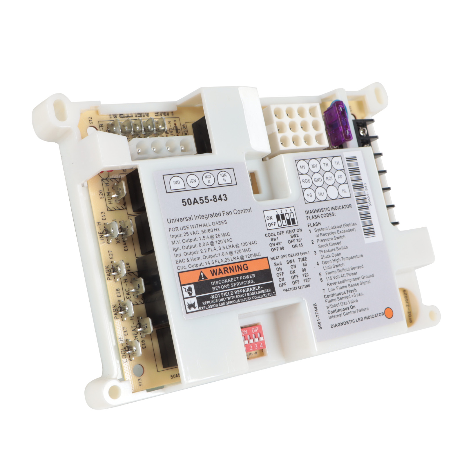 Furnace Control Circuit Board 50A55-843 Replacement for White-Rodgers
