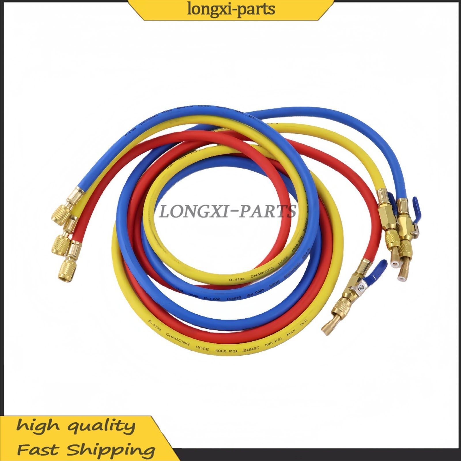 Fits R-410A Refrige 3Pack 29986 Plus II 1/4″ Hose with Compact Ball Valve 72″ US