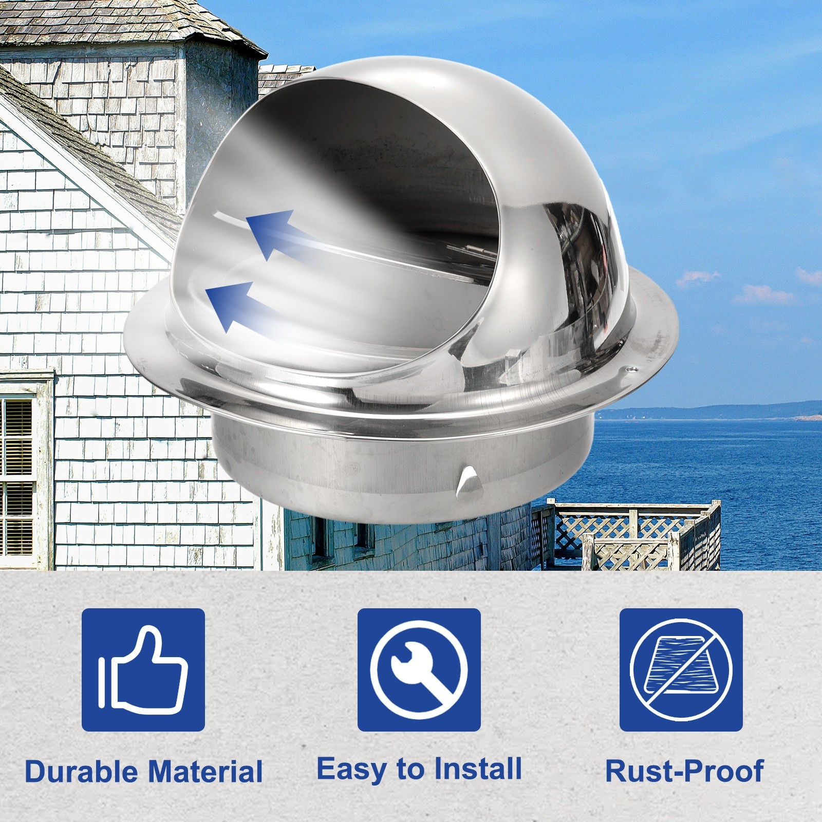 6 Inch Vent Cover, Round Exhaust Vent for Ventilation System 1 Set