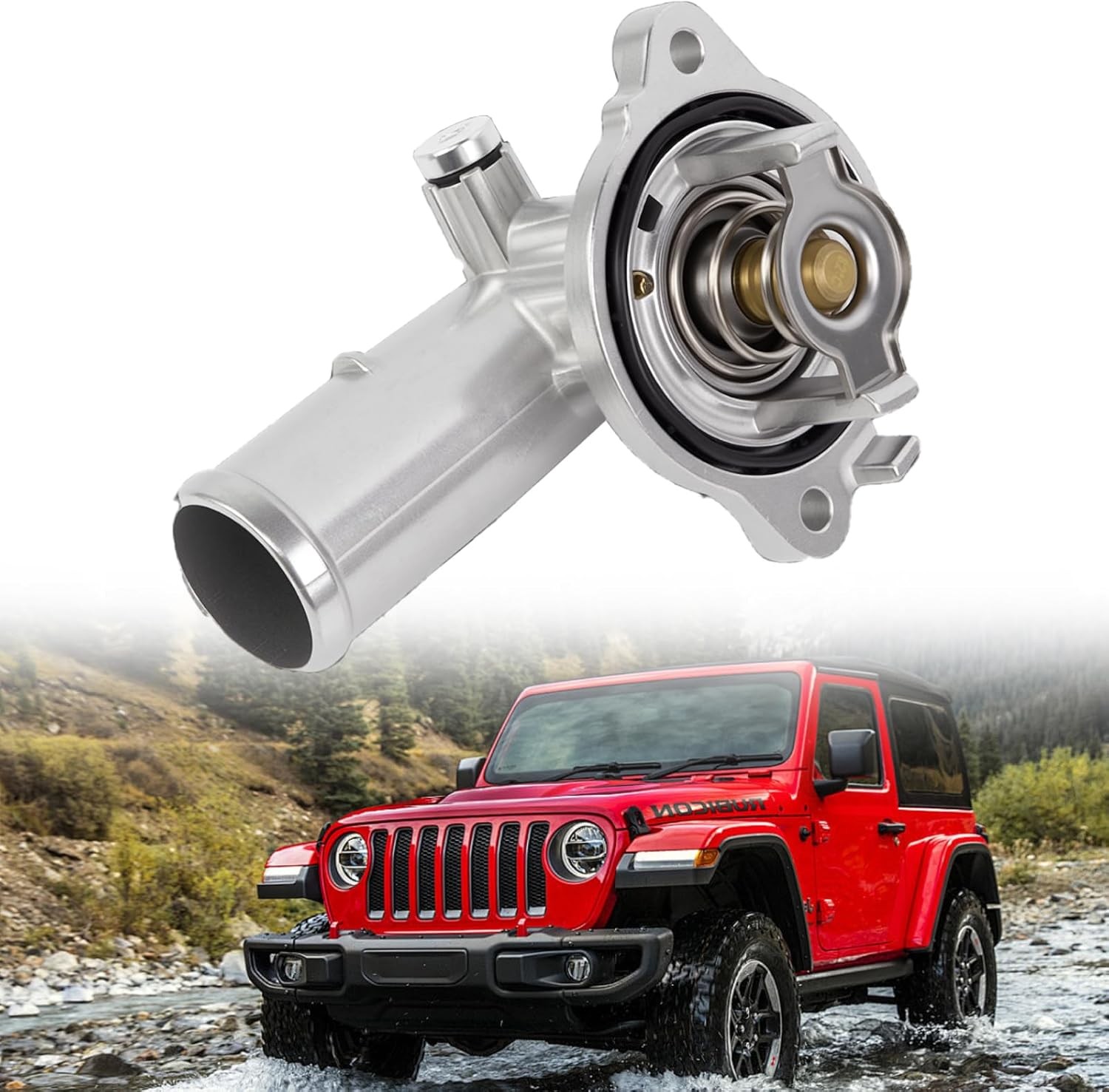 Aluminium Thermostat Housing Assembly Jeep Wrangler JK 2012-2018 3.6L 180F