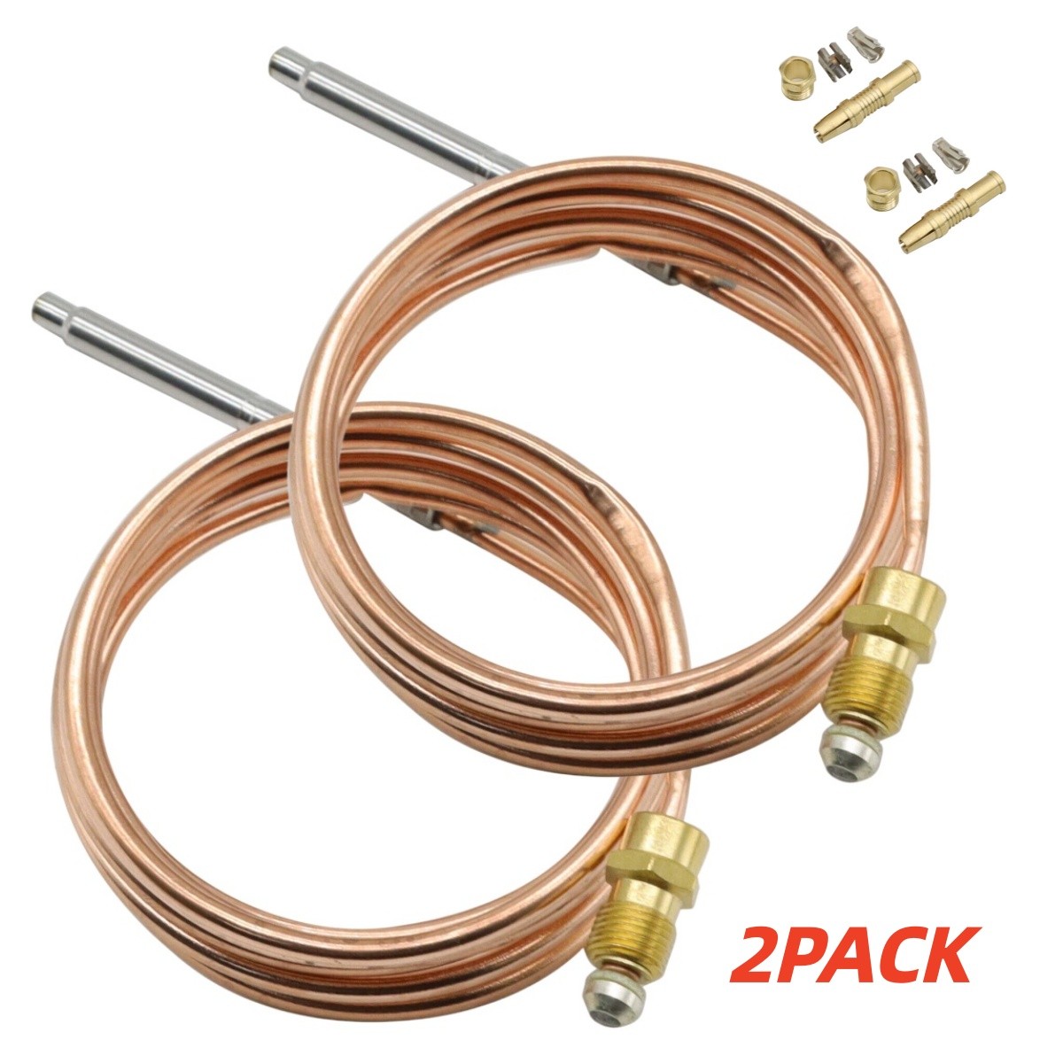 2 Pack For Robertshaw Thermocouple 18″ 1980-018 Snap Fit Universal (51-1451)