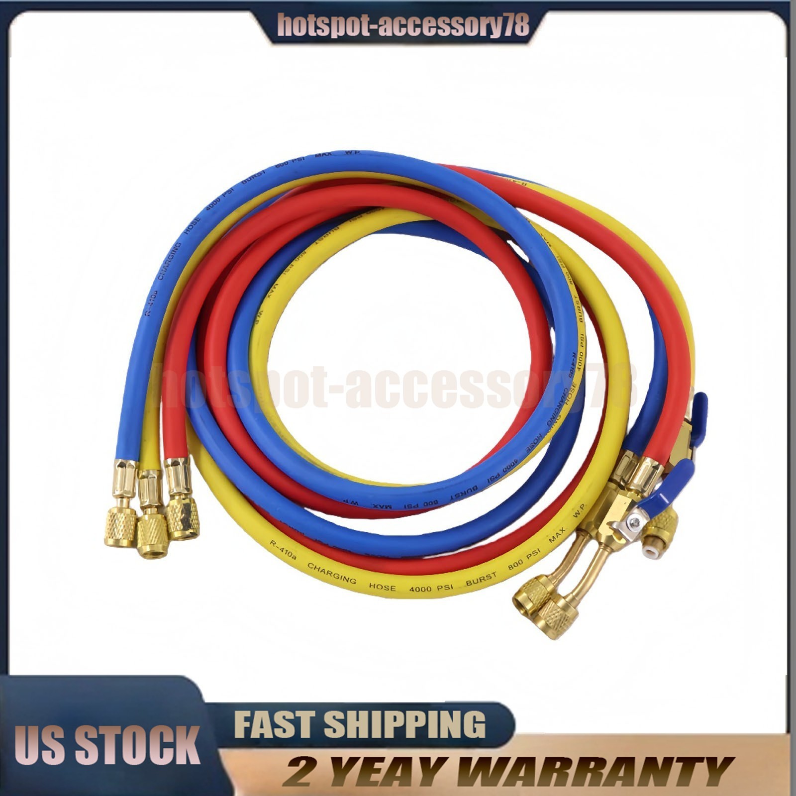 For 29986 Plus II 72″ HVAC Charging Hose Set 1/4″ (3-Pack) NEW