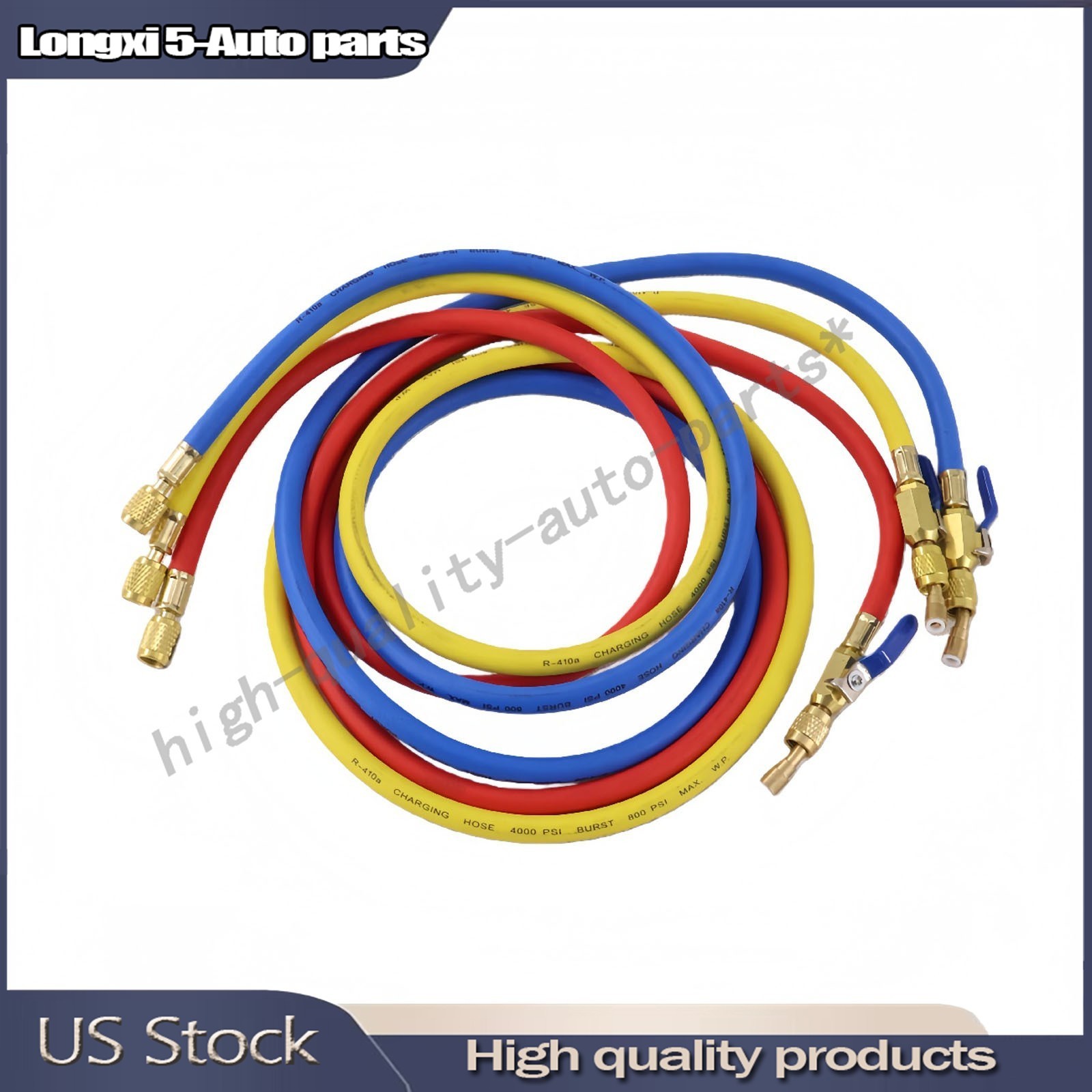3Pack 29986 Plus II 1/4″ Hose with Compact Ball Valve 72″ Fits R-410A Refrige