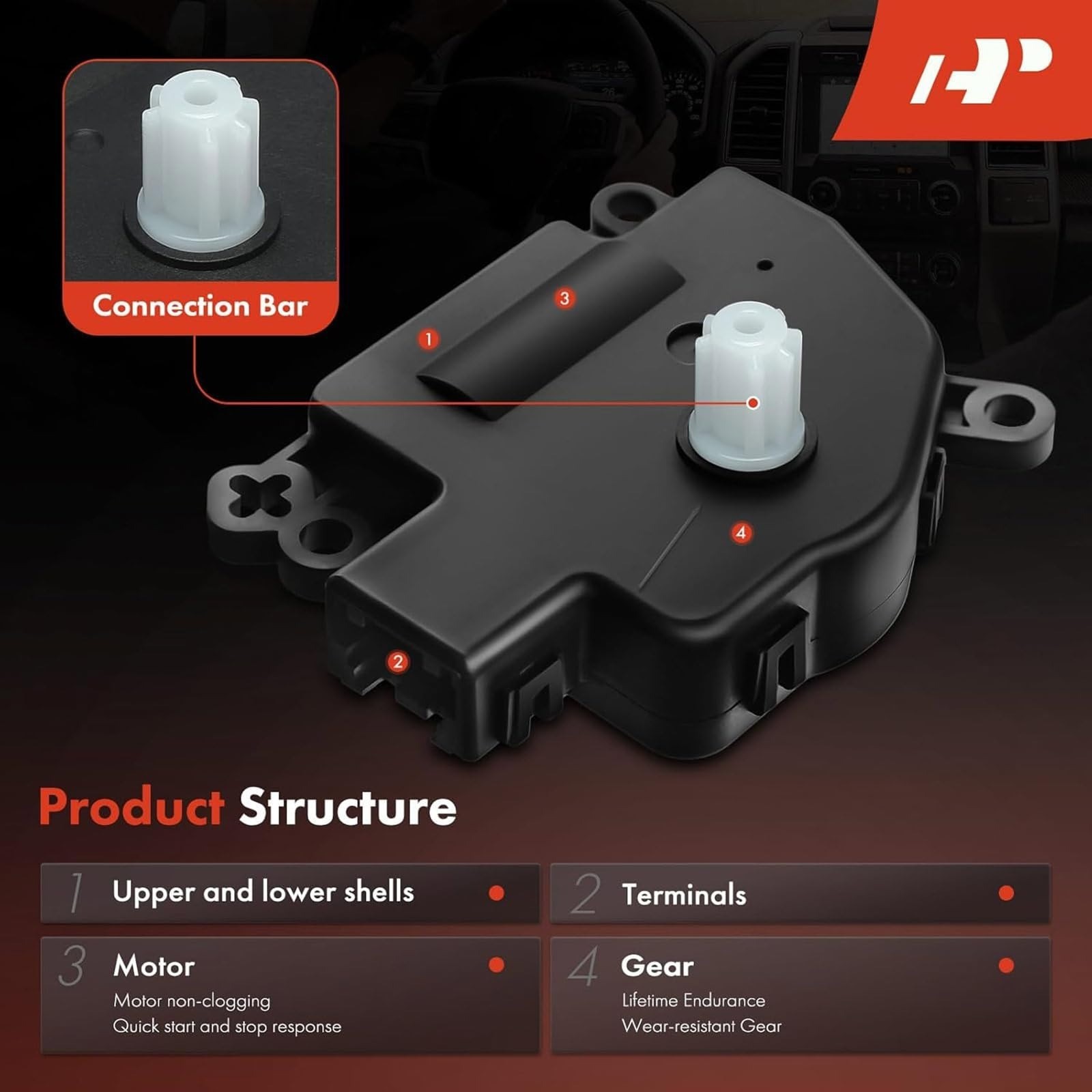 A-Premium HVAC Heater Blend Door Actuator for Dodge & Chrysler 2008-2019