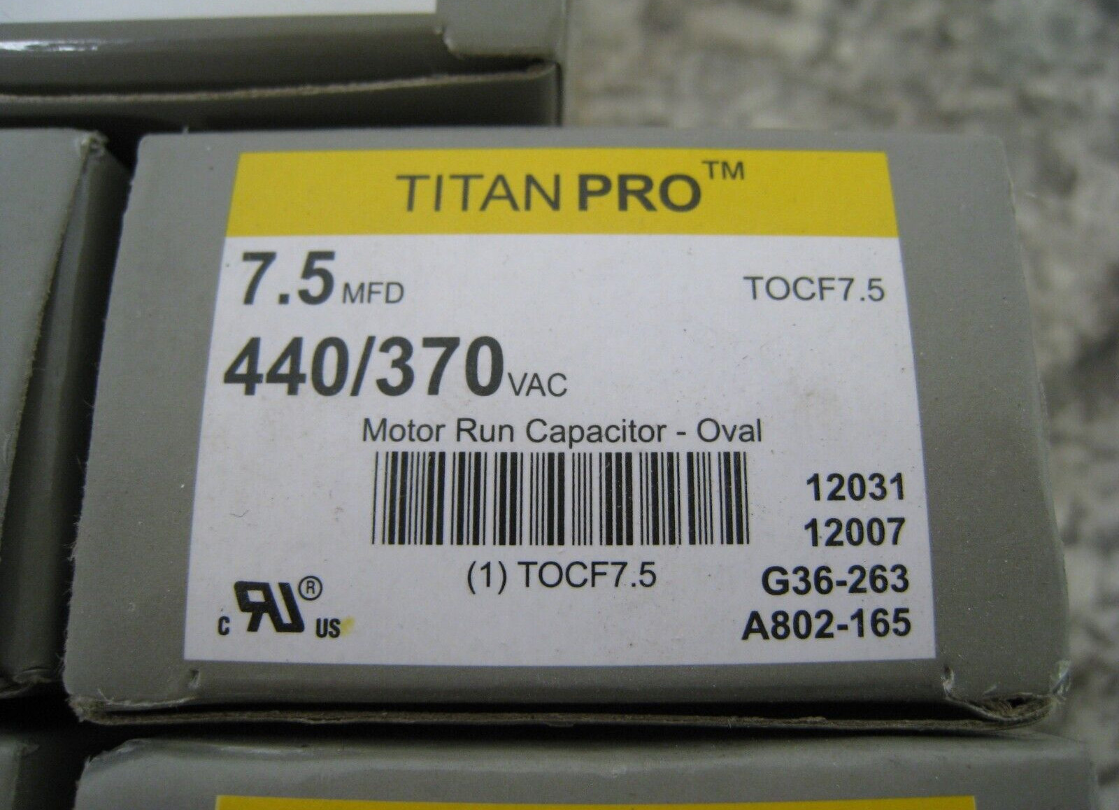 7 x New Titan Pro TOCF7.5 7.5MFD 440/370VAC Oval Motor Run Capacitor Lot
