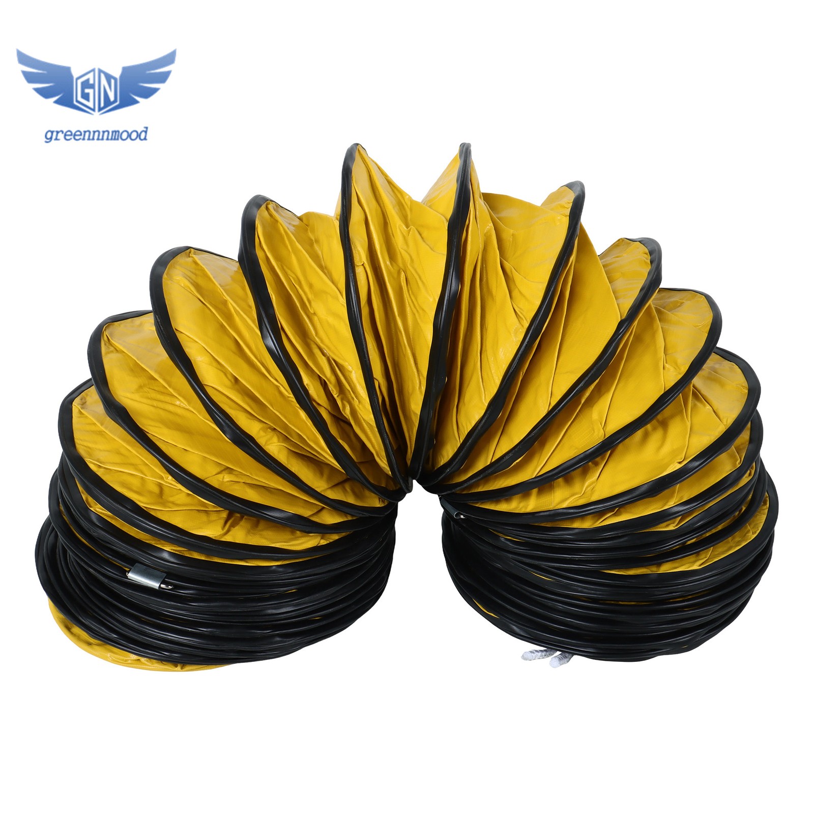 25ft L Φ8Inch PVC Flexible Duct Hosing Retardant with Adjustable Rope & D-Ring