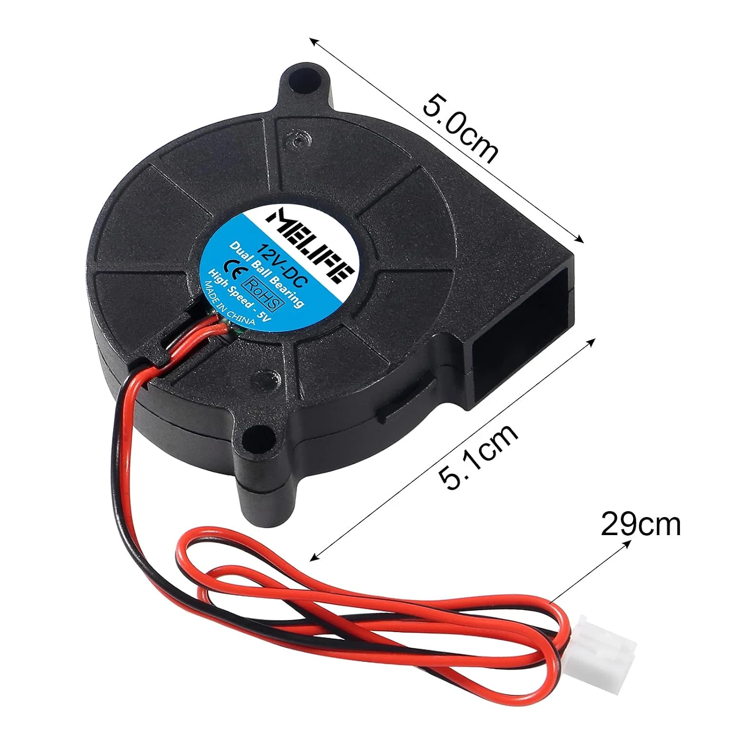 4 Pack Brushless Dual Ball Bearing Blower Fan 12V 5015 Turbine Turbo 50x15mm – H