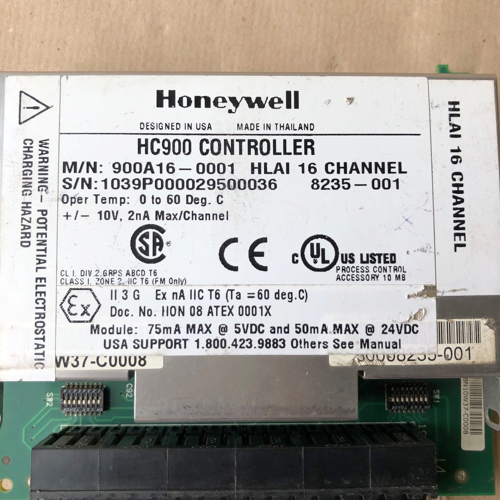 HONEYWELL HC900 CONTROLLER HLAI 16 CHANNEL 900A16-0001