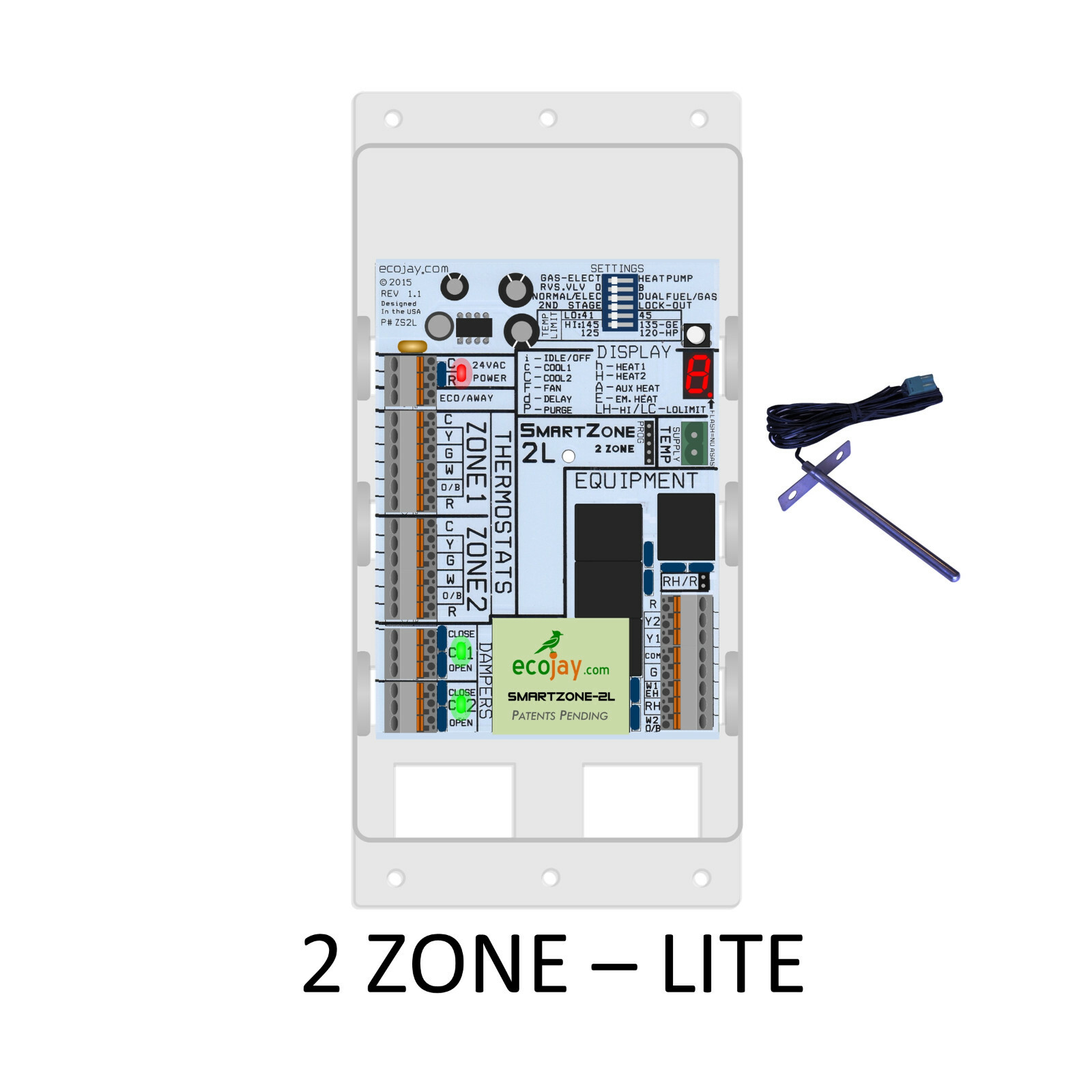 Universal 2 Zone Controler SmartZone-2L BEST Value HVAC Zoning Damper Control