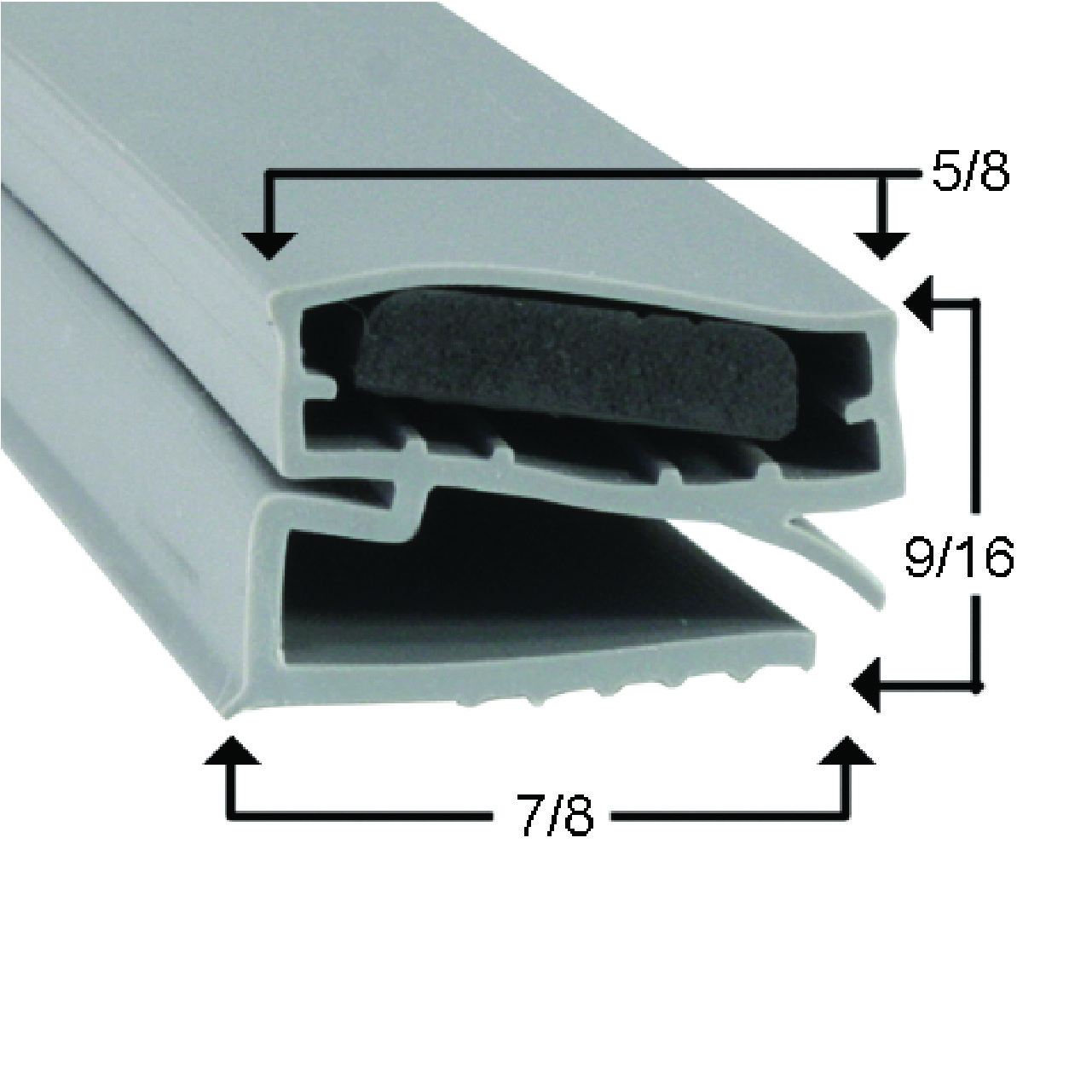 Mavrik 17 1/4 in x 23 1/2 4Sided Gray PVC Gasket Replaces Evans 10369