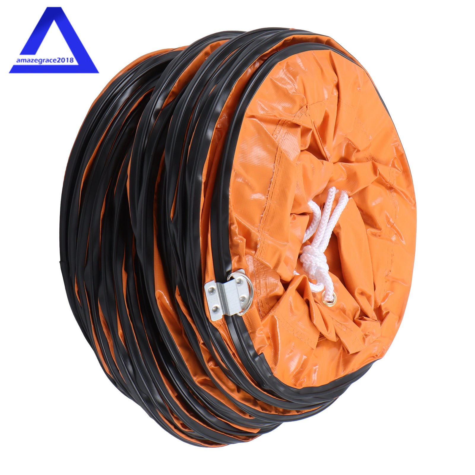 PVC Flexible Duct Hose for Ventilator Blower Fan w/ Rope & D-Ring 12″ × 16FT