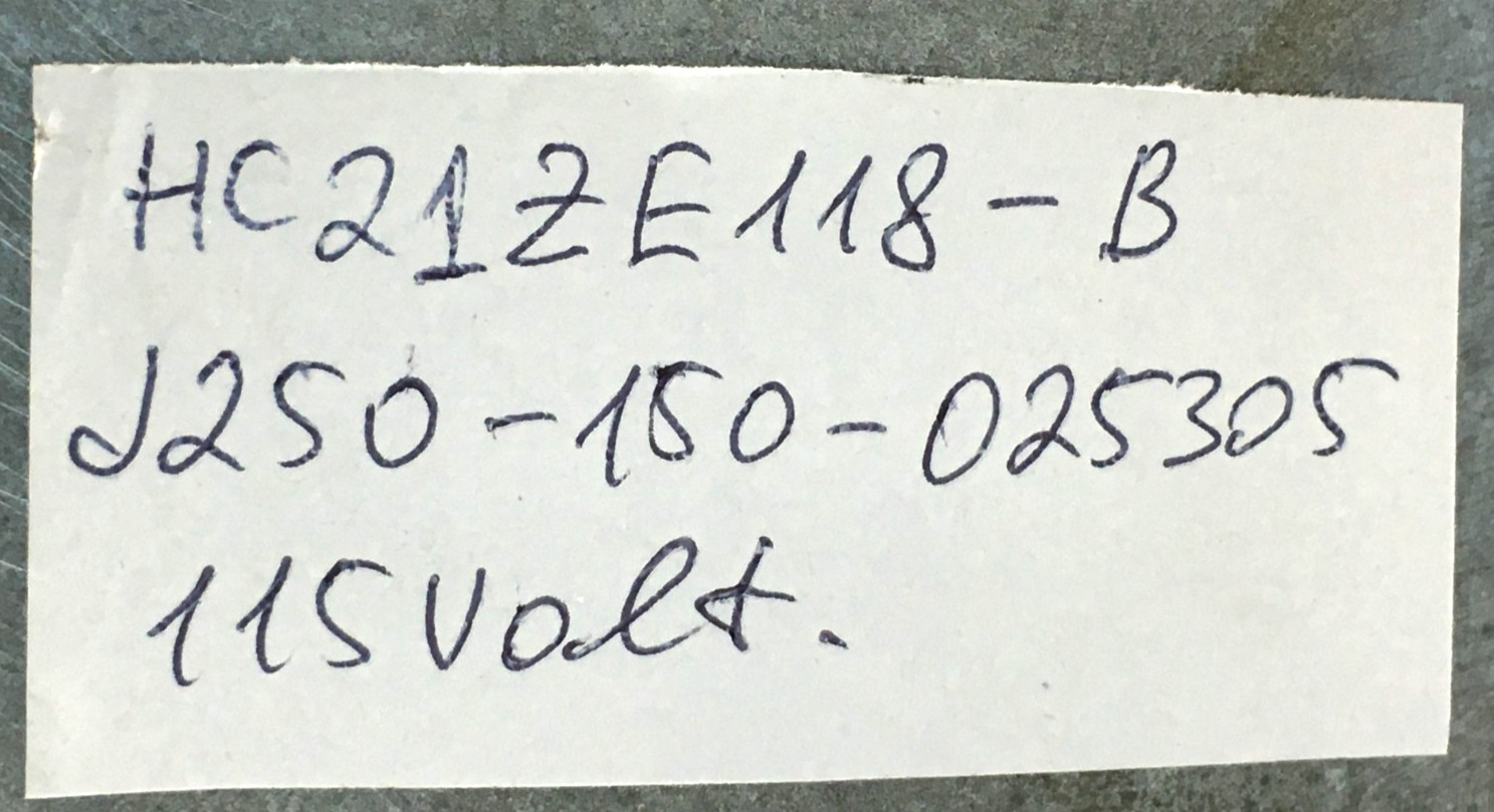 JAKEL J250-150-025305 Inducer Motor HC21ZE118-B 115V used, tested #MN276