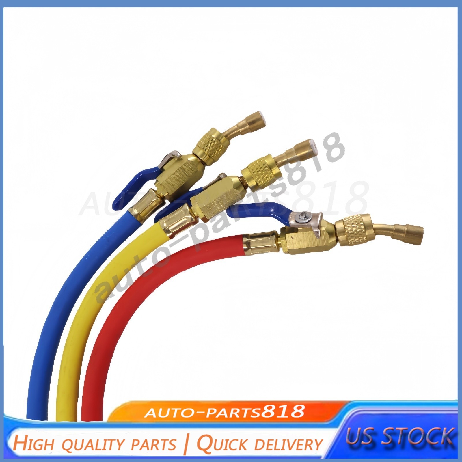 For R-410A Refrige 3Pack 29986 Plus II 1/4″ Hose with Compact Ball Valve 72″ US