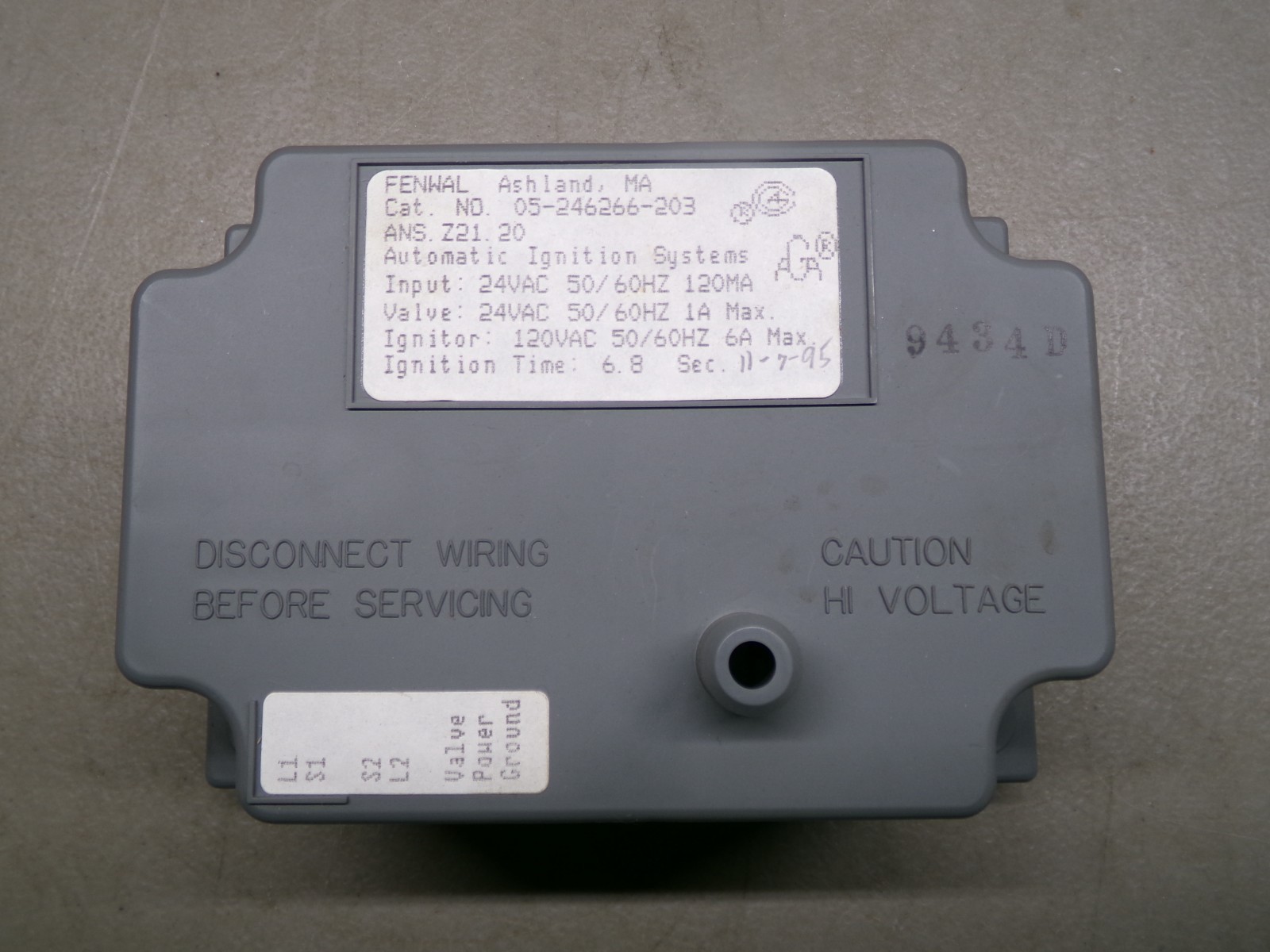 FENWAL 05-246266-203 IGNITION CONTROL BOARD NOS