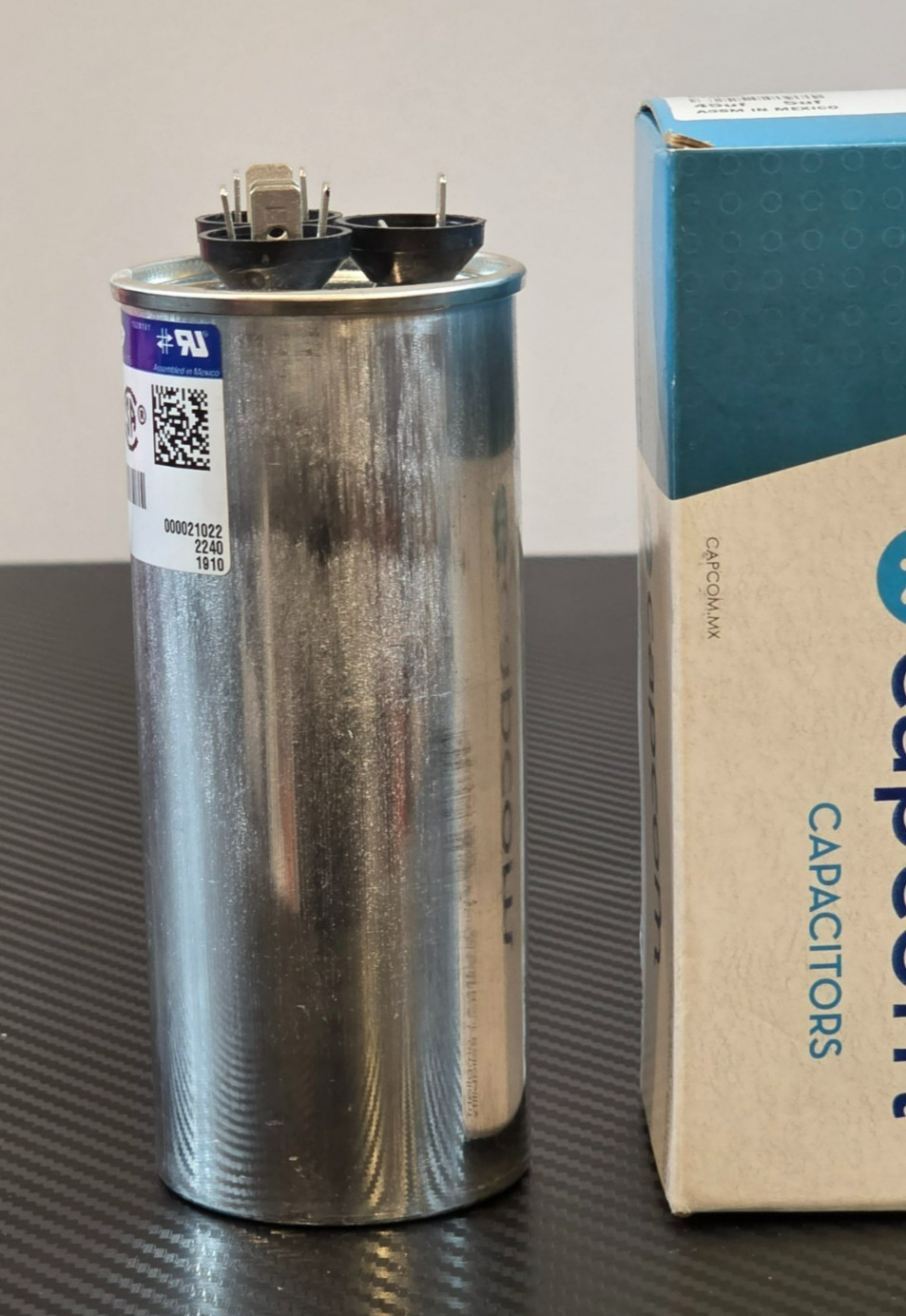 Capcom 45 + 5 UF MFD 440 VAC Replacement Round Run Capacitor # C4455R 27L889