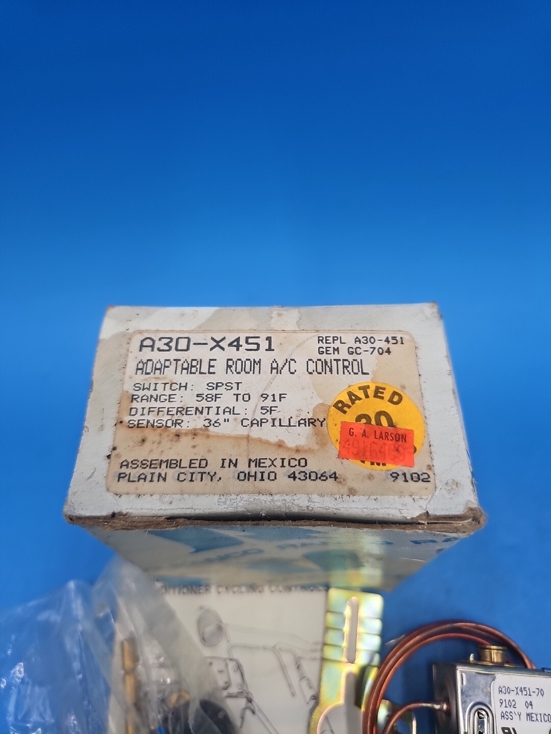 Ranco A30X-451-70 Adaptable Room A/C Control A30-X451