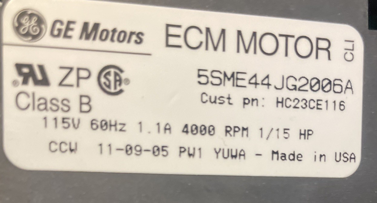 5SME44JG2006A HC23CE116 PHC23CE116 motor Kit of Draft Inducer Assembly Carrier